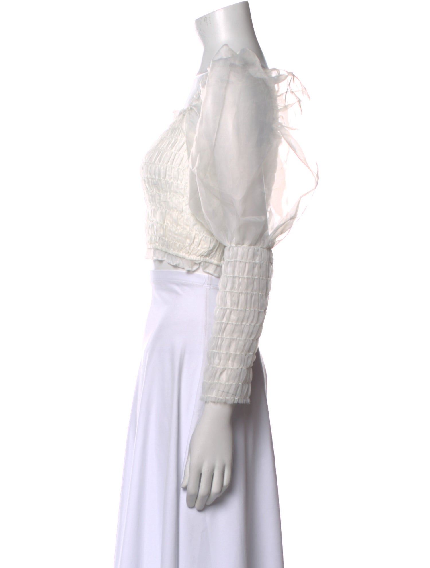 For Love & Lemons Square Neckline Three-Quarter Sleeve Crop Top w/ Tags