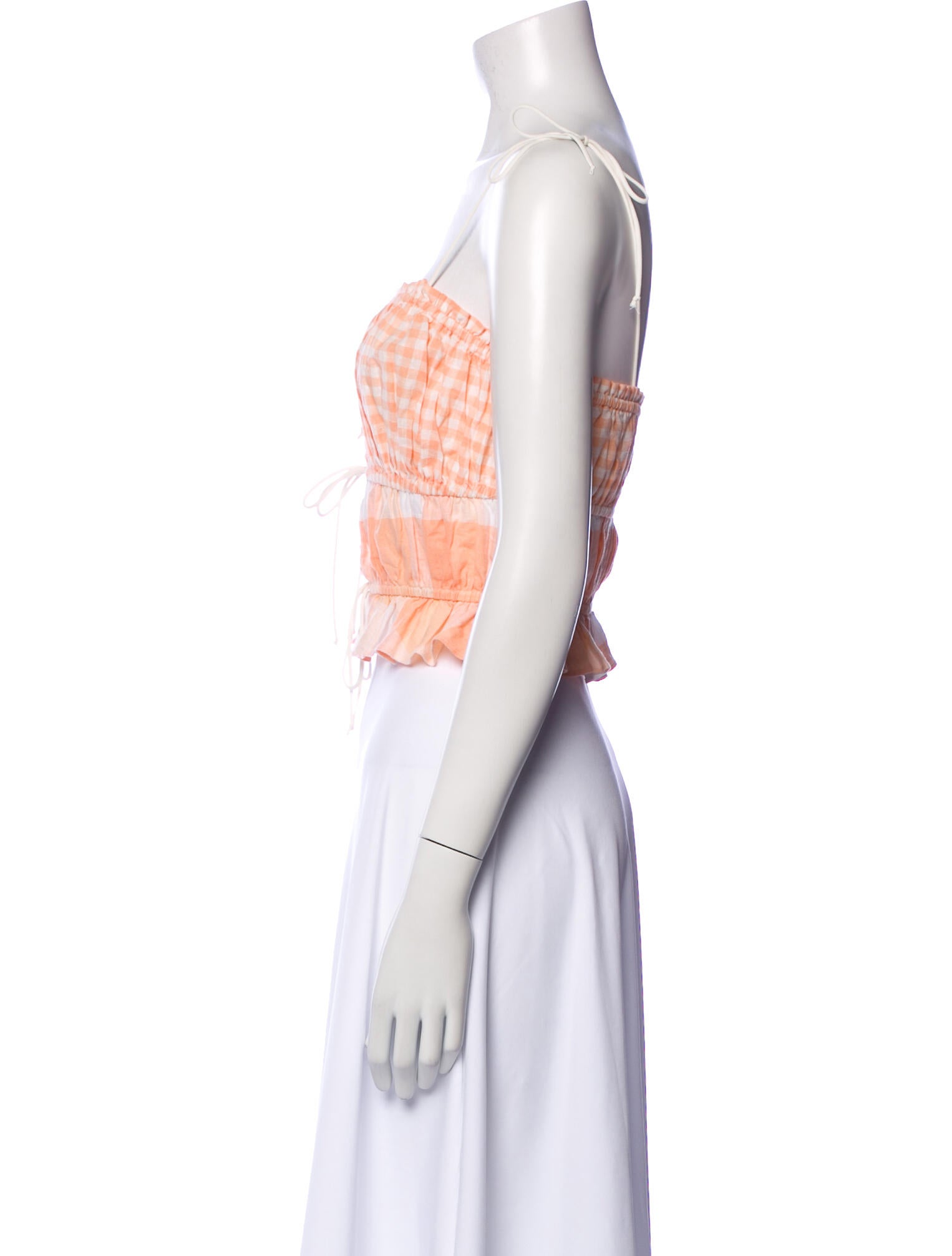 For Love & Lemons Plaid Print Square Neckline Crop Top