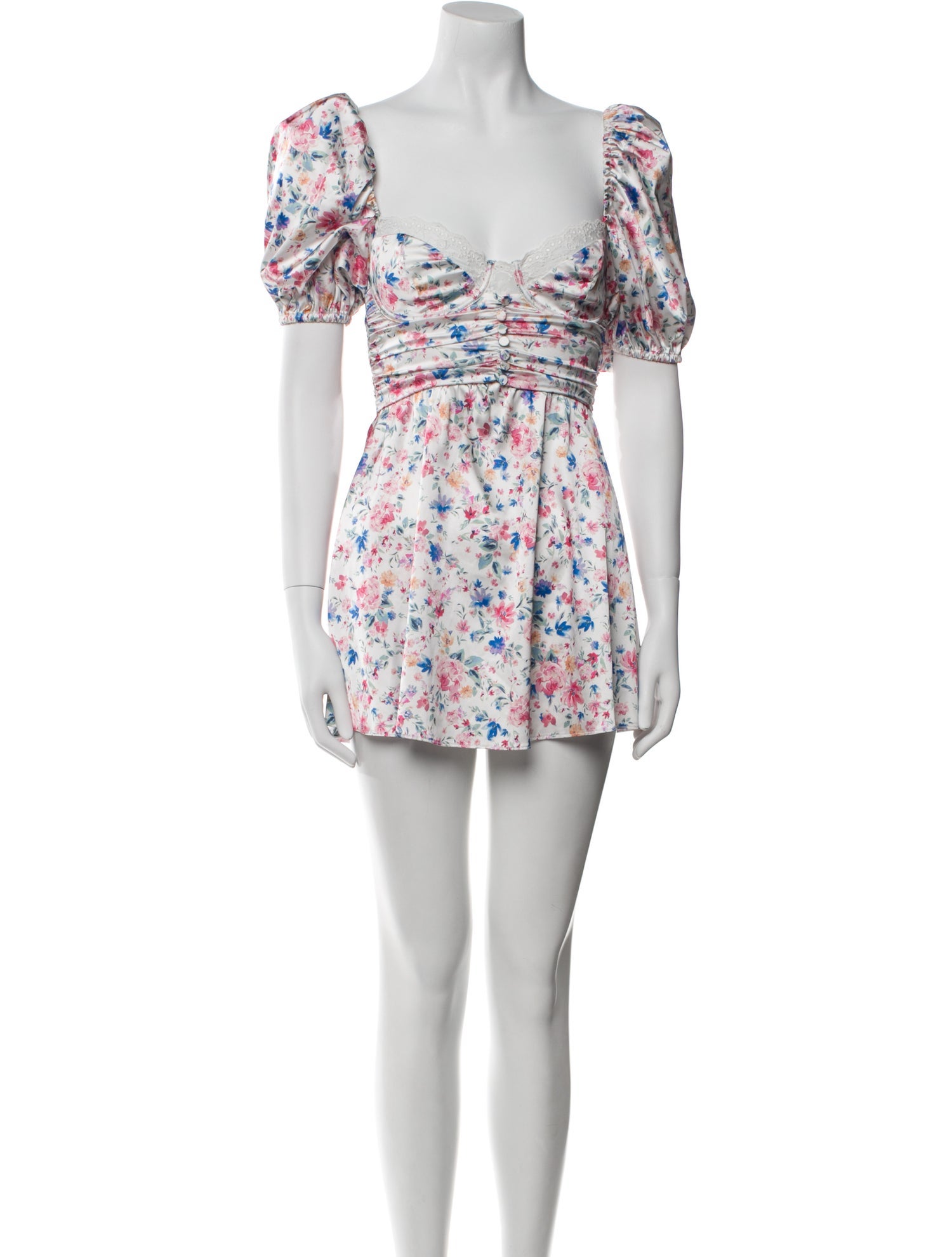 For Love & Lemons Floral Print Mini Dress