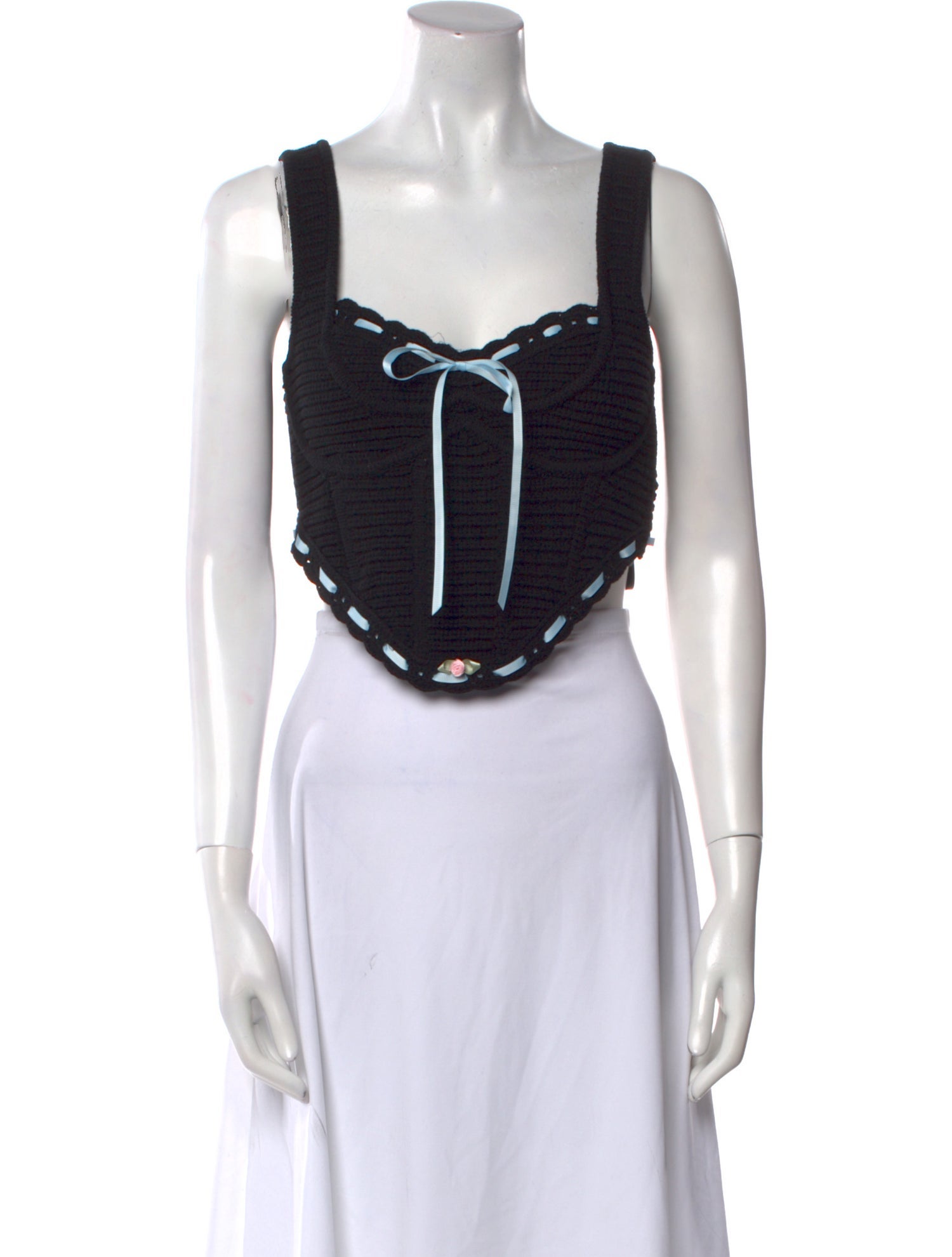 For Love & Lemons Square Neckline Sleeveless Crop Top