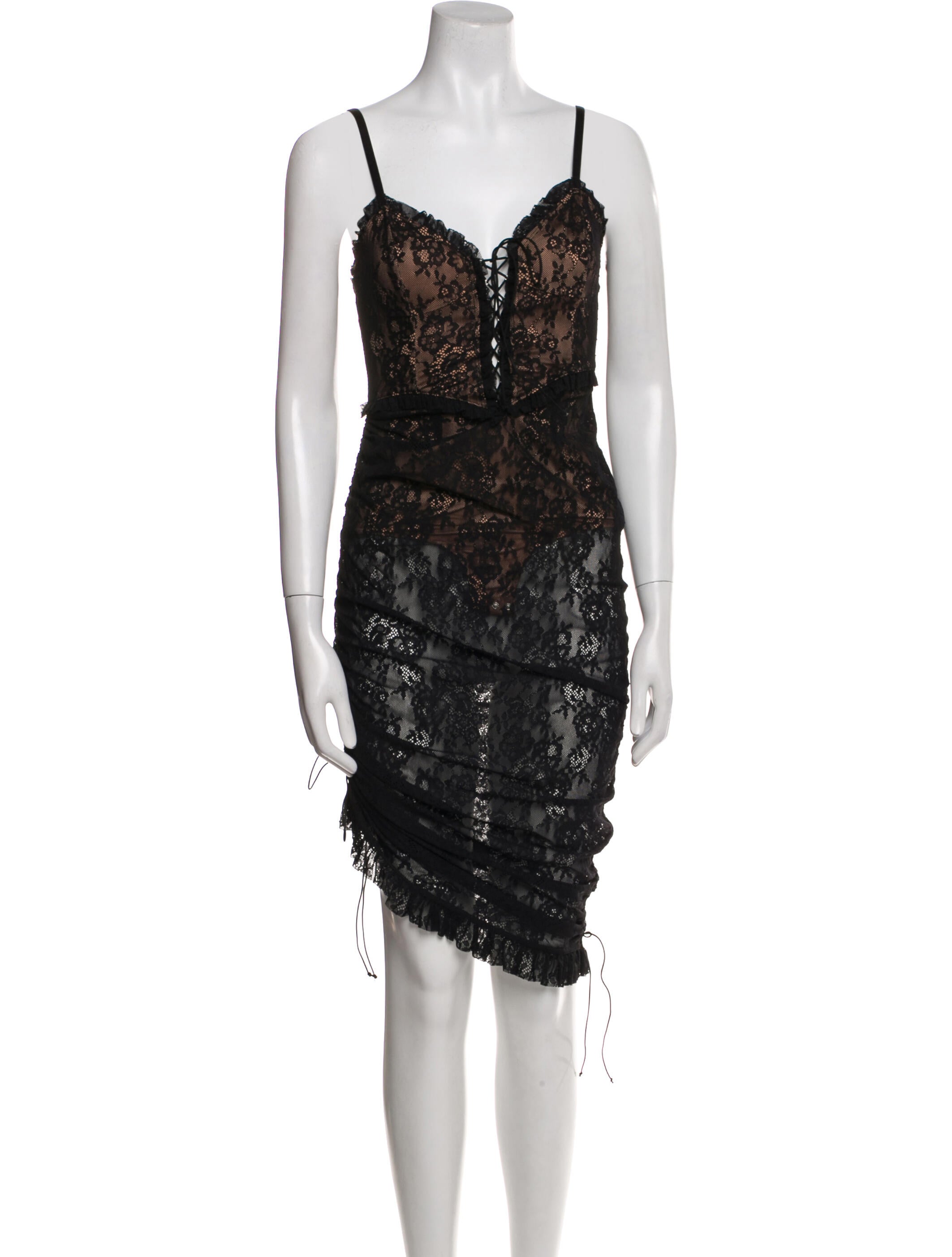 For Love & Lemons Lace Pattern Midi Length Dress
