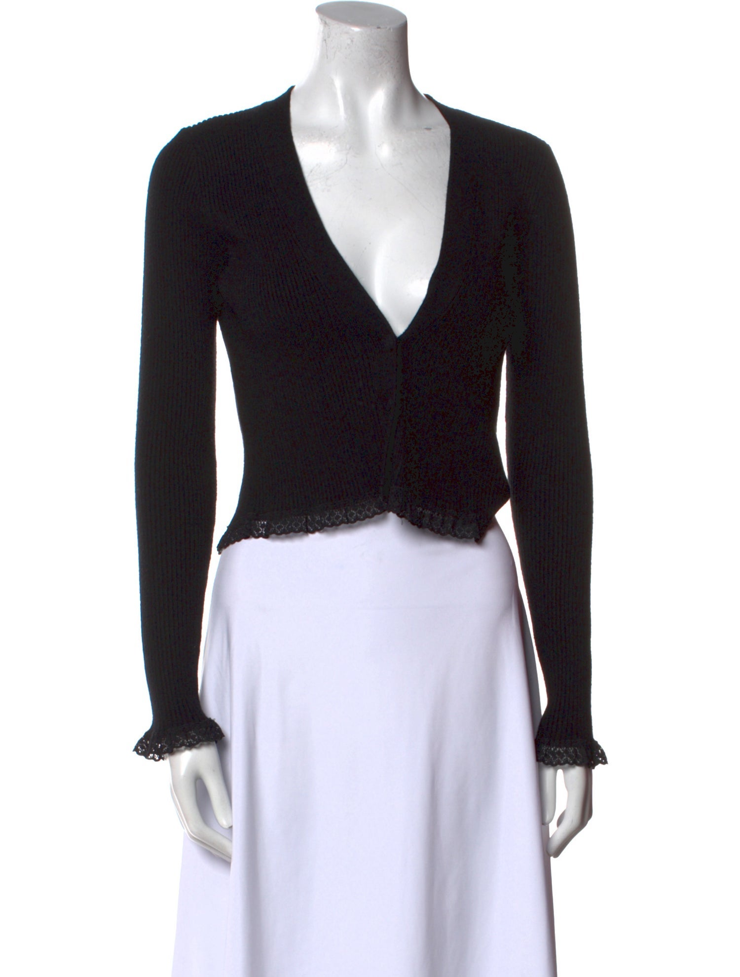 For Love & Lemons V-Neck Long Sleeve Crop Top