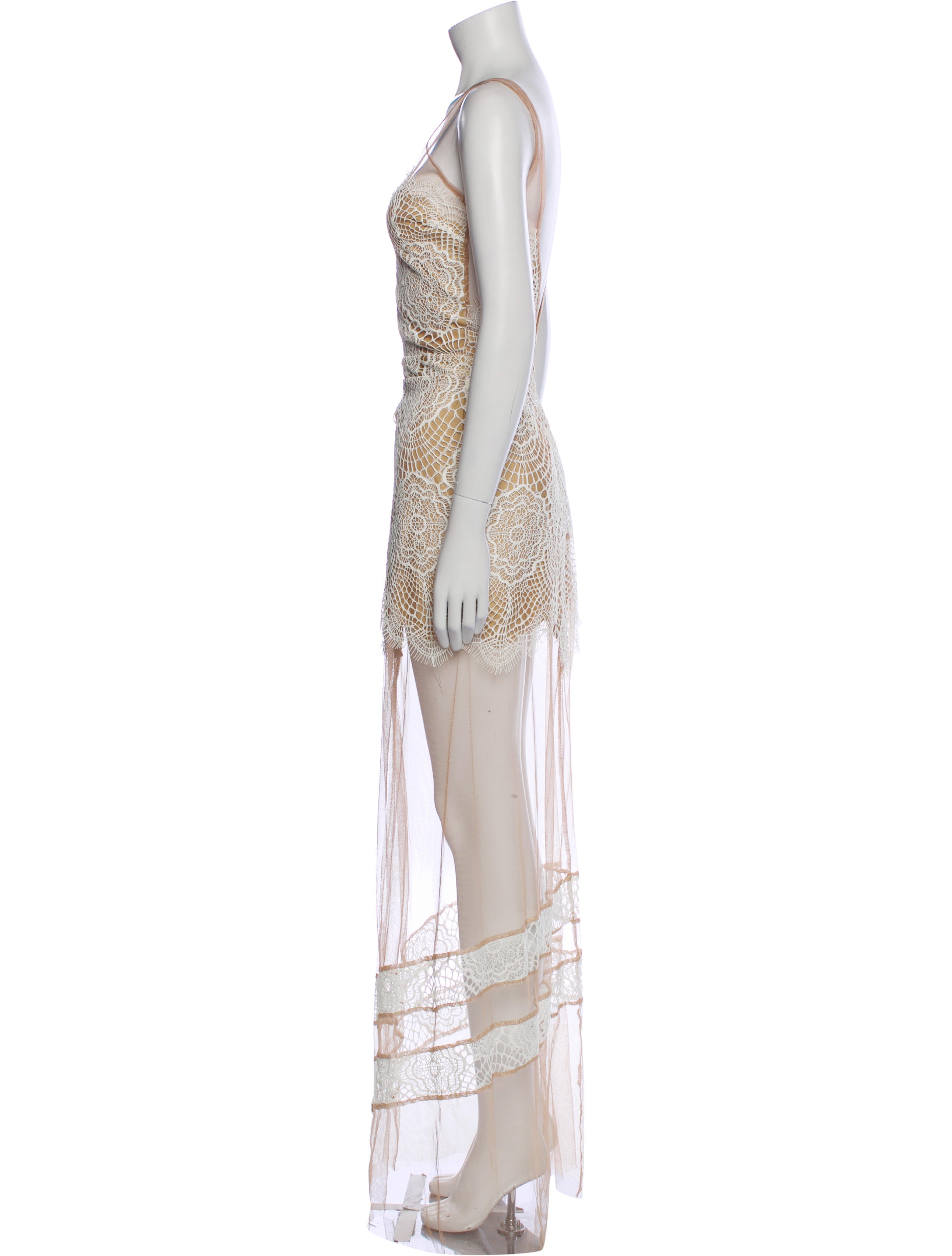 For Love & Lemons Lace Pattern Long Dress