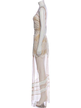 For Love & Lemons Lace Pattern Long Dress