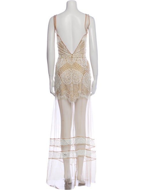 For Love & Lemons Lace Pattern Long Dress