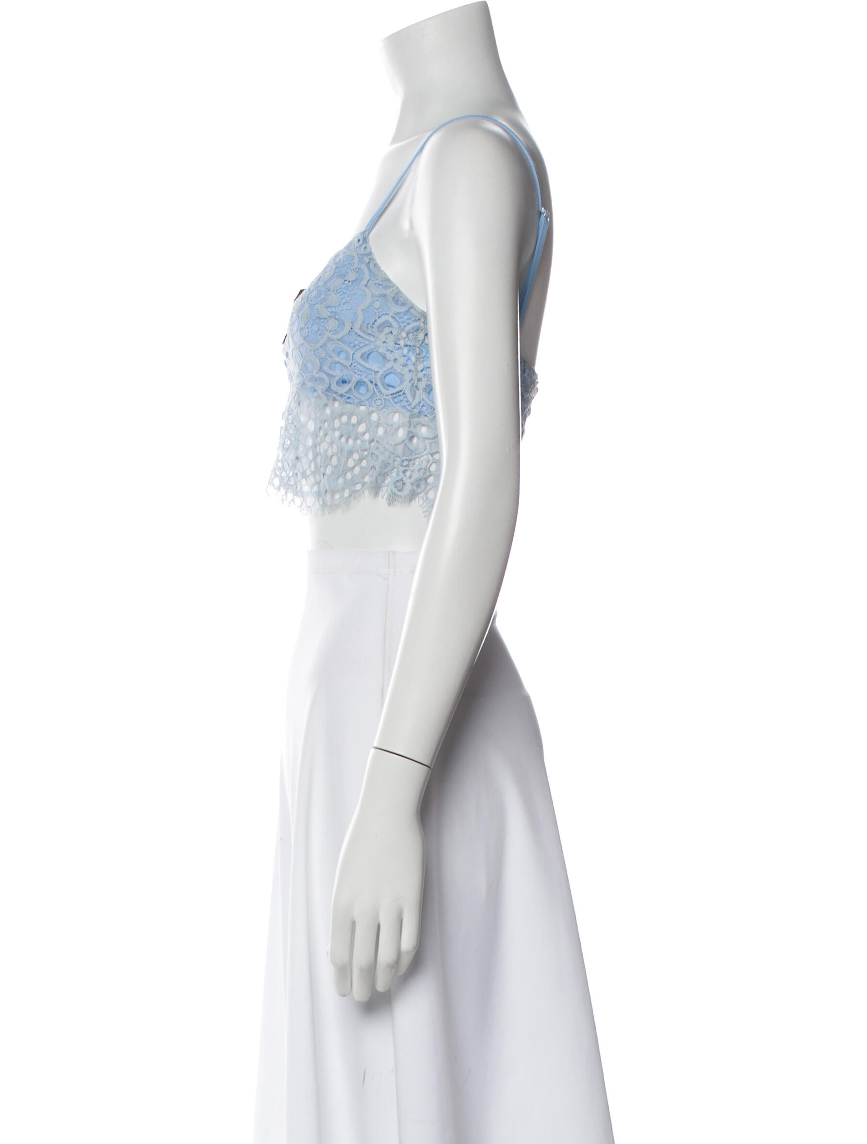 For Love & Lemons Square Neckline Sleeveless Crop Top