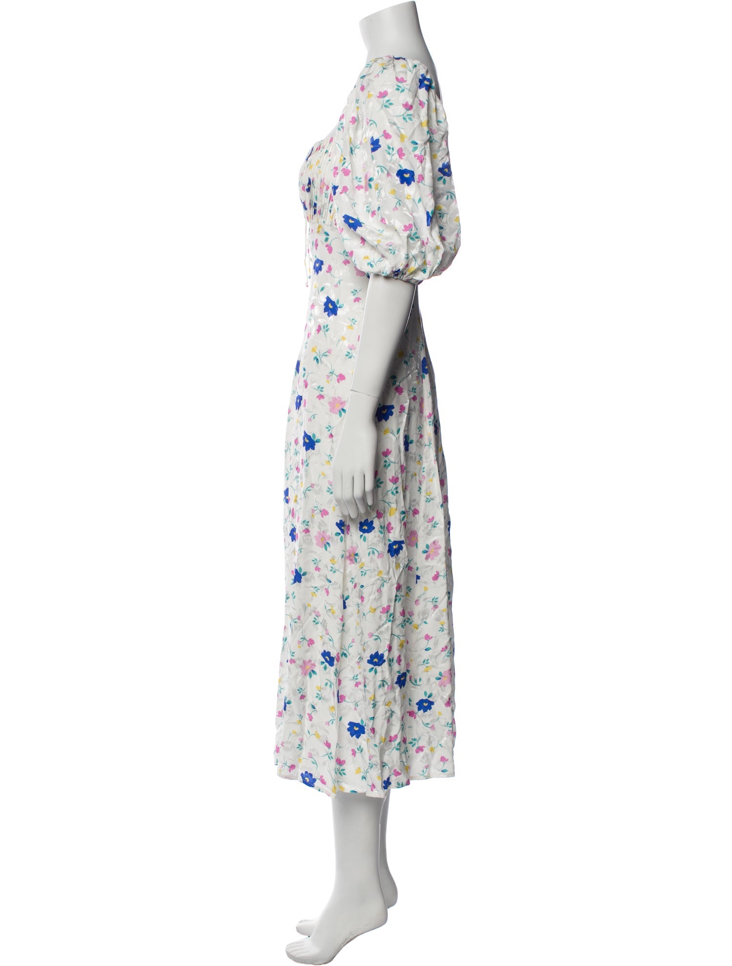 For Love & Lemons Floral Print Midi Length Dress