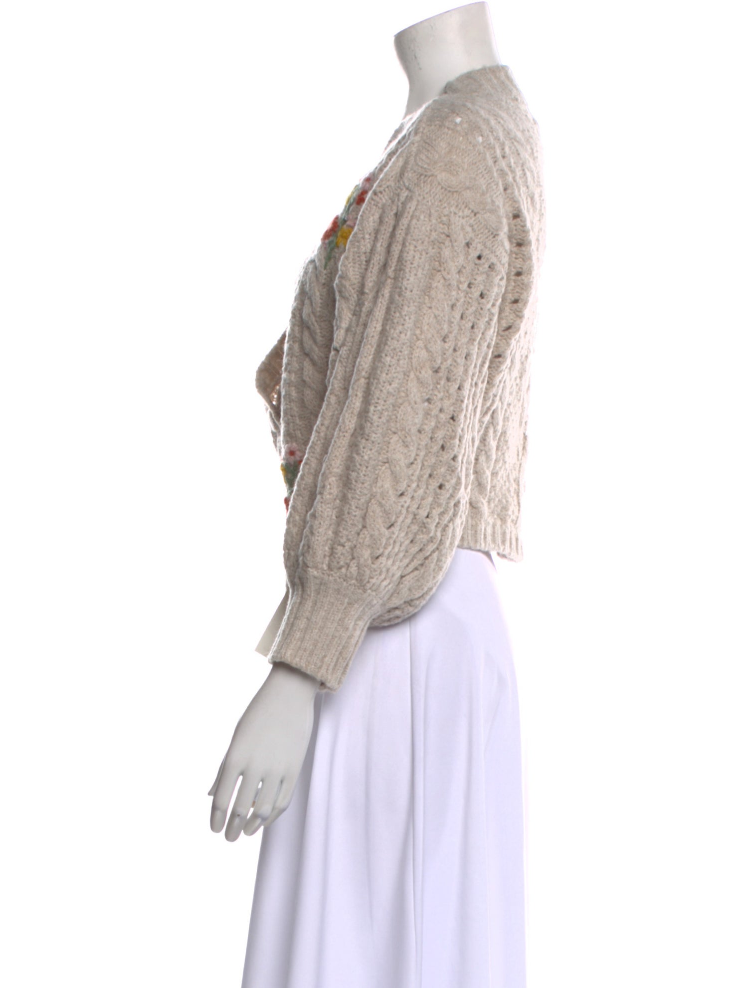 For Love & Lemons Floral Print V-Neck Sweater