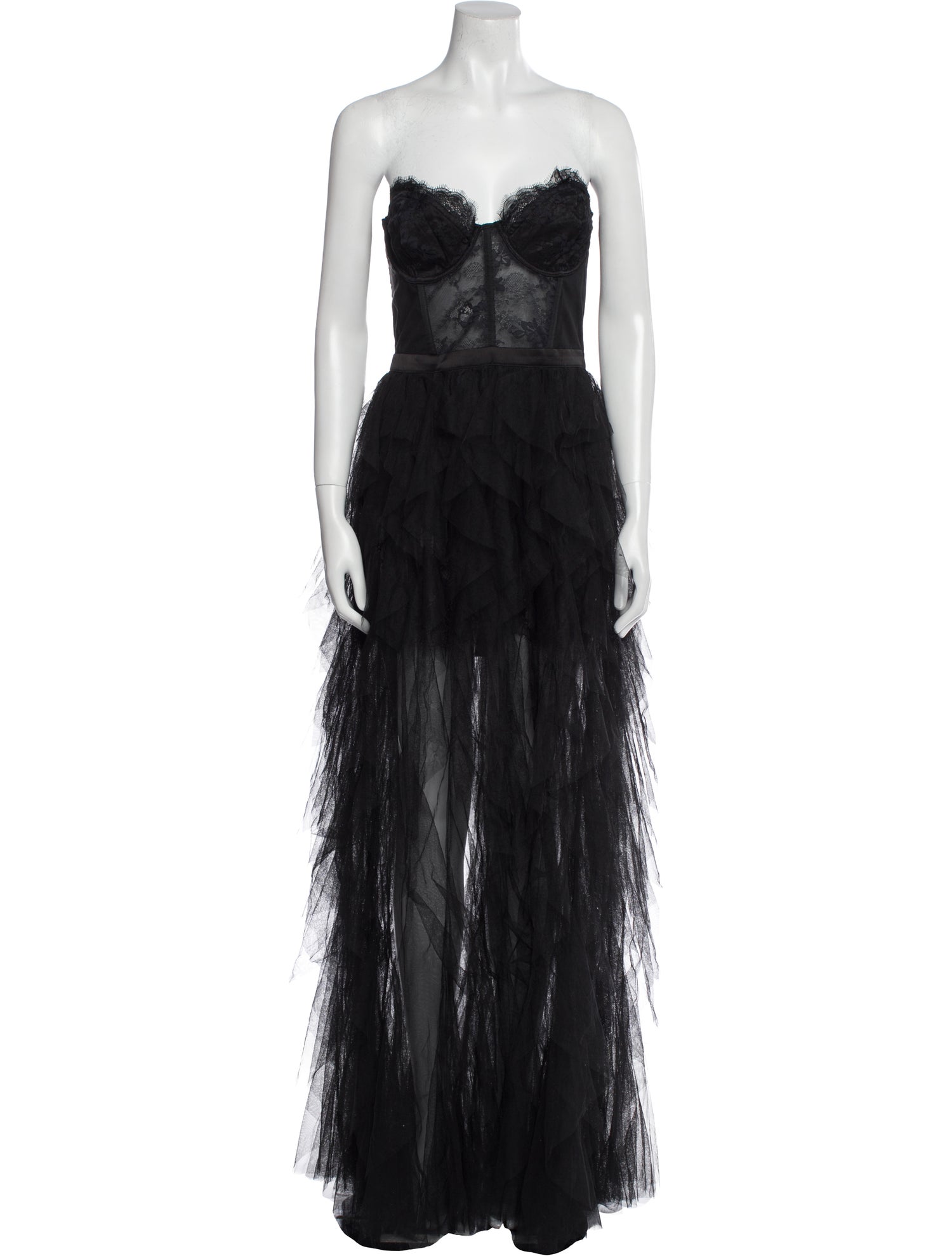 For Love & Lemons Lace Pattern Long Dress