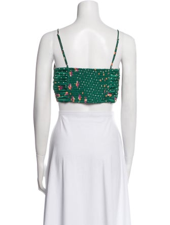 For Love & Lemons Floral Print V-Neck Crop Top