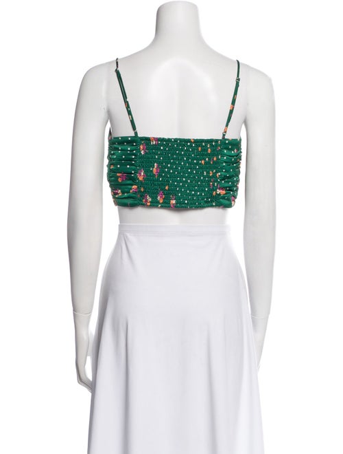 For Love & Lemons Floral Print V-Neck Crop Top