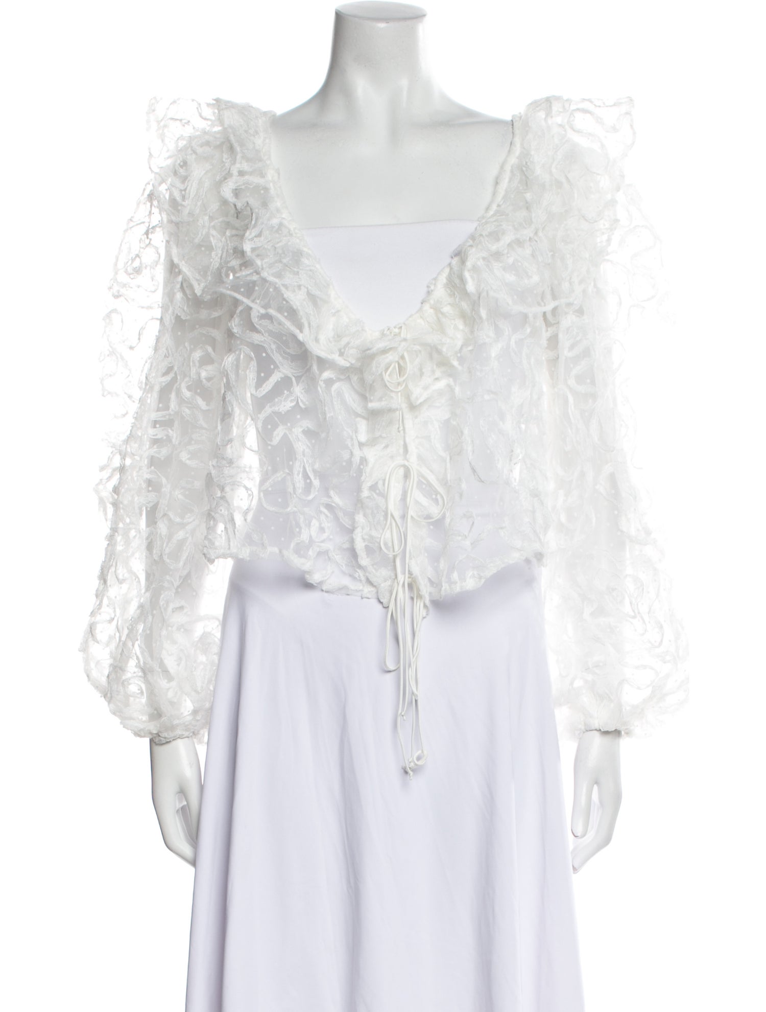 For Love & Lemons Lace Pattern Square Neckline Crop Top w/ Tags