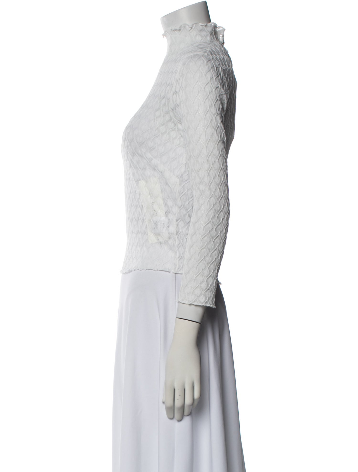 For Love & Lemons Turtleneck Three-Quarter Sleeve Crop Top