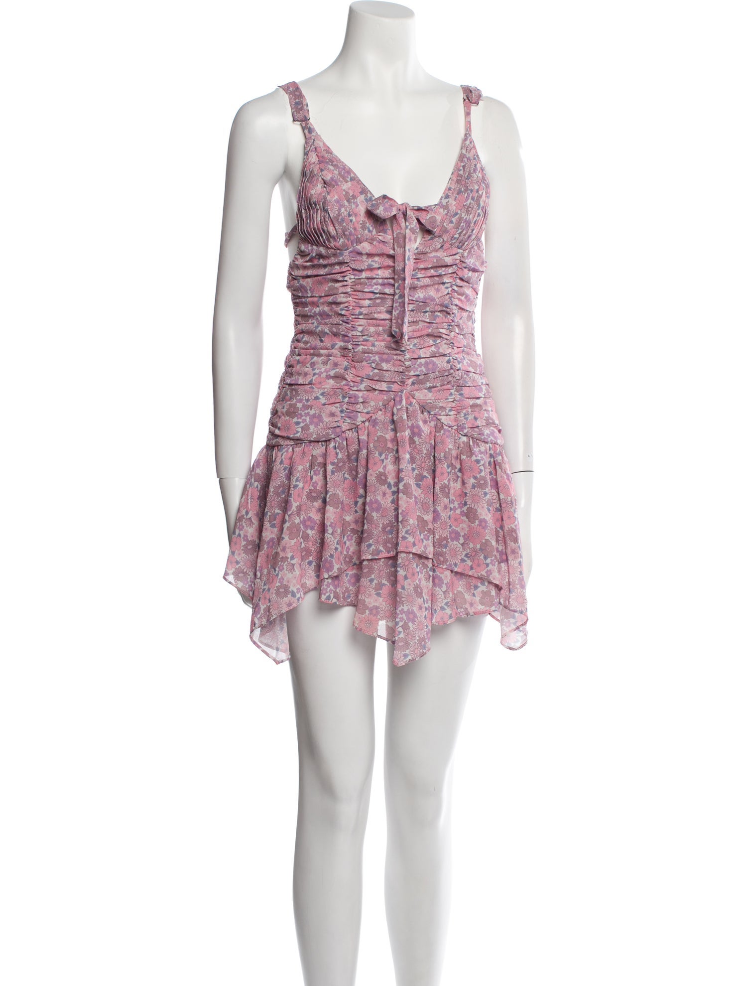 For Love & Lemons Floral Print Mini Dress