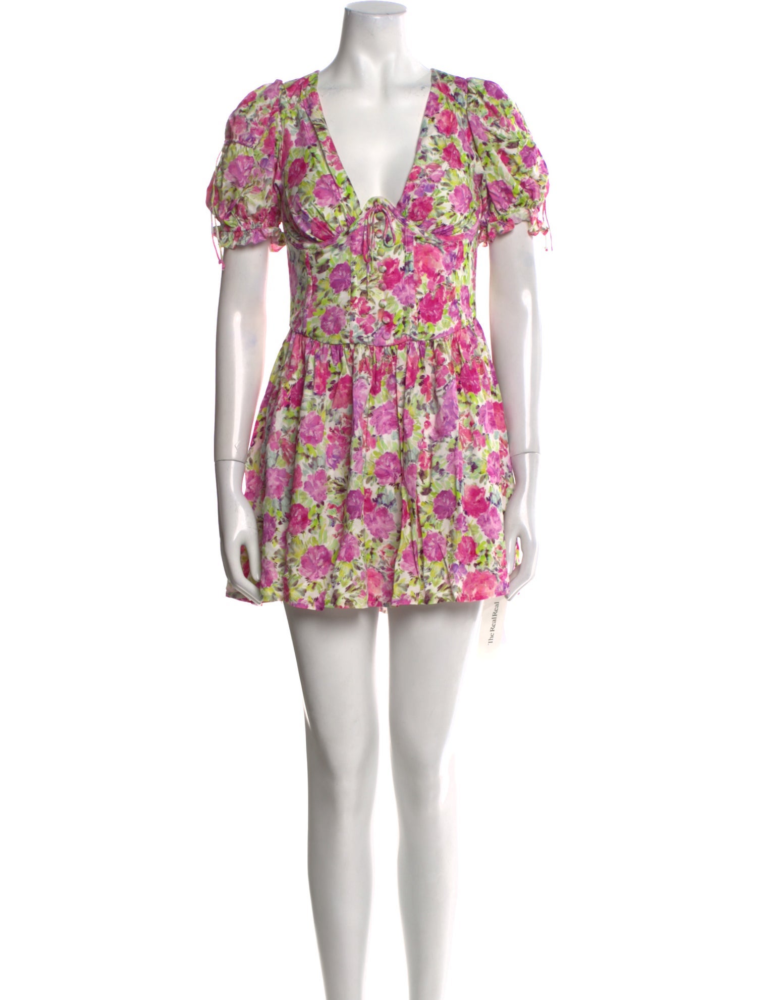 For Love & Lemons Floral Print Mini Dress