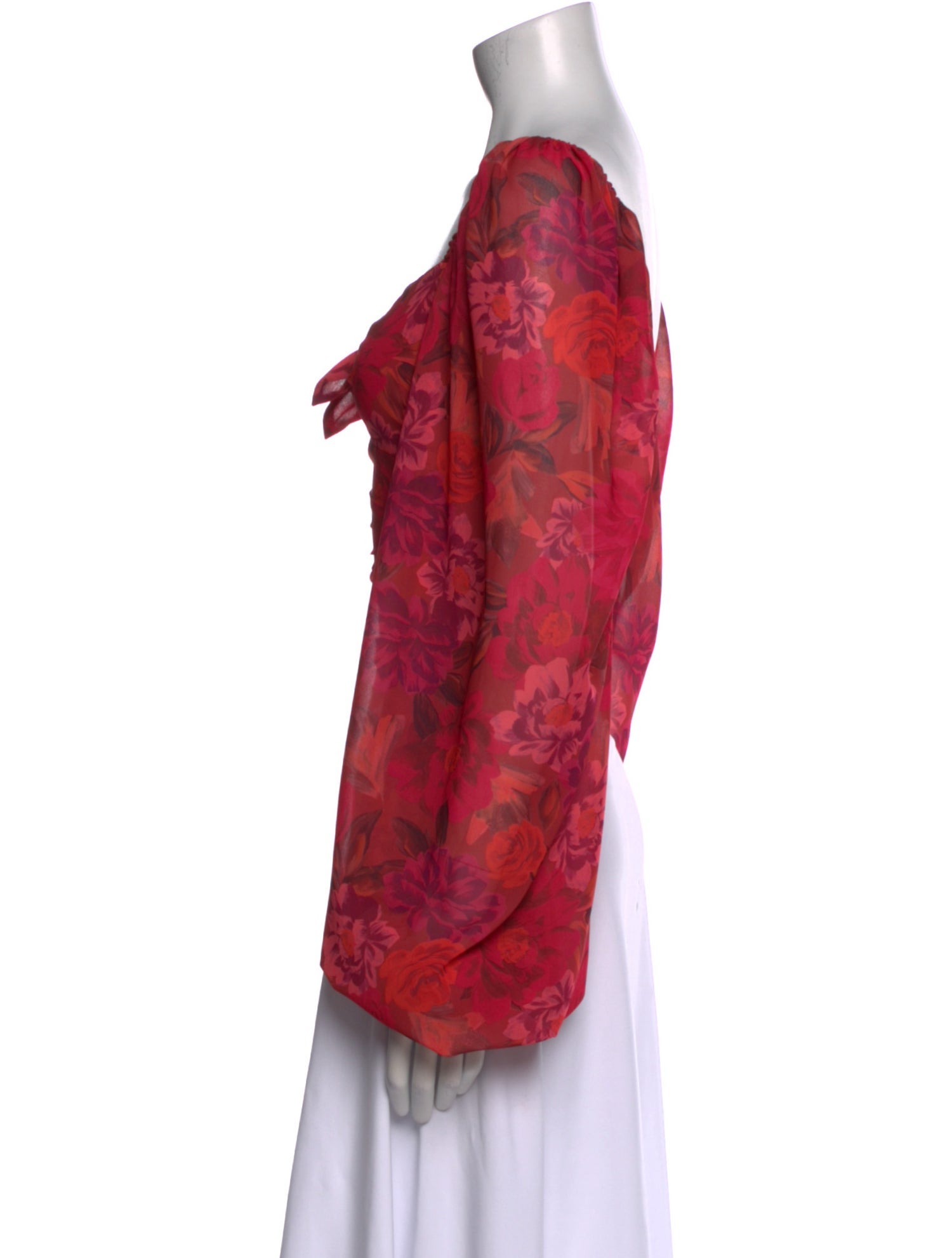 For Love & Lemons Floral Print V-Neck Crop Top