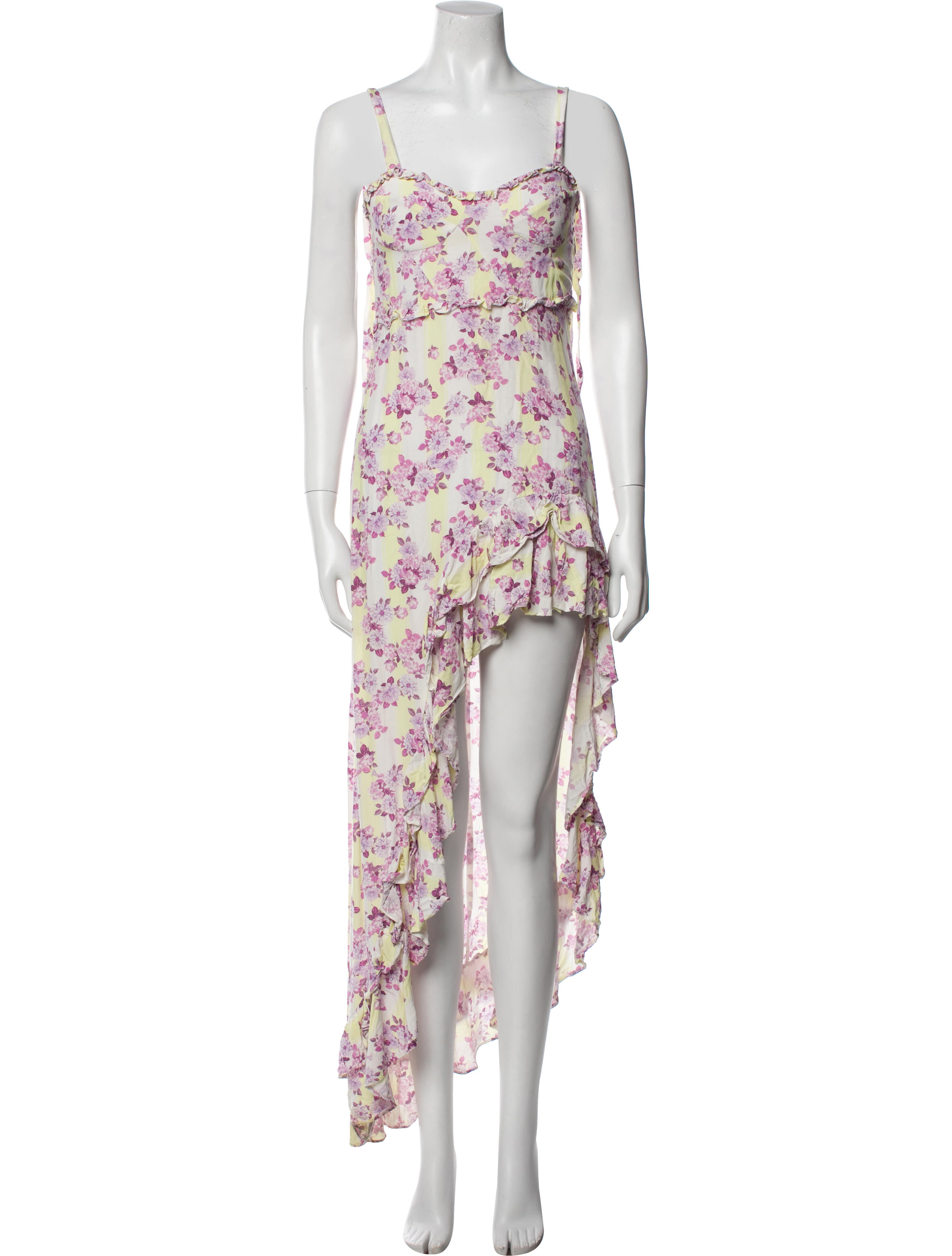 For Love & Lemons Floral Print Long Dress