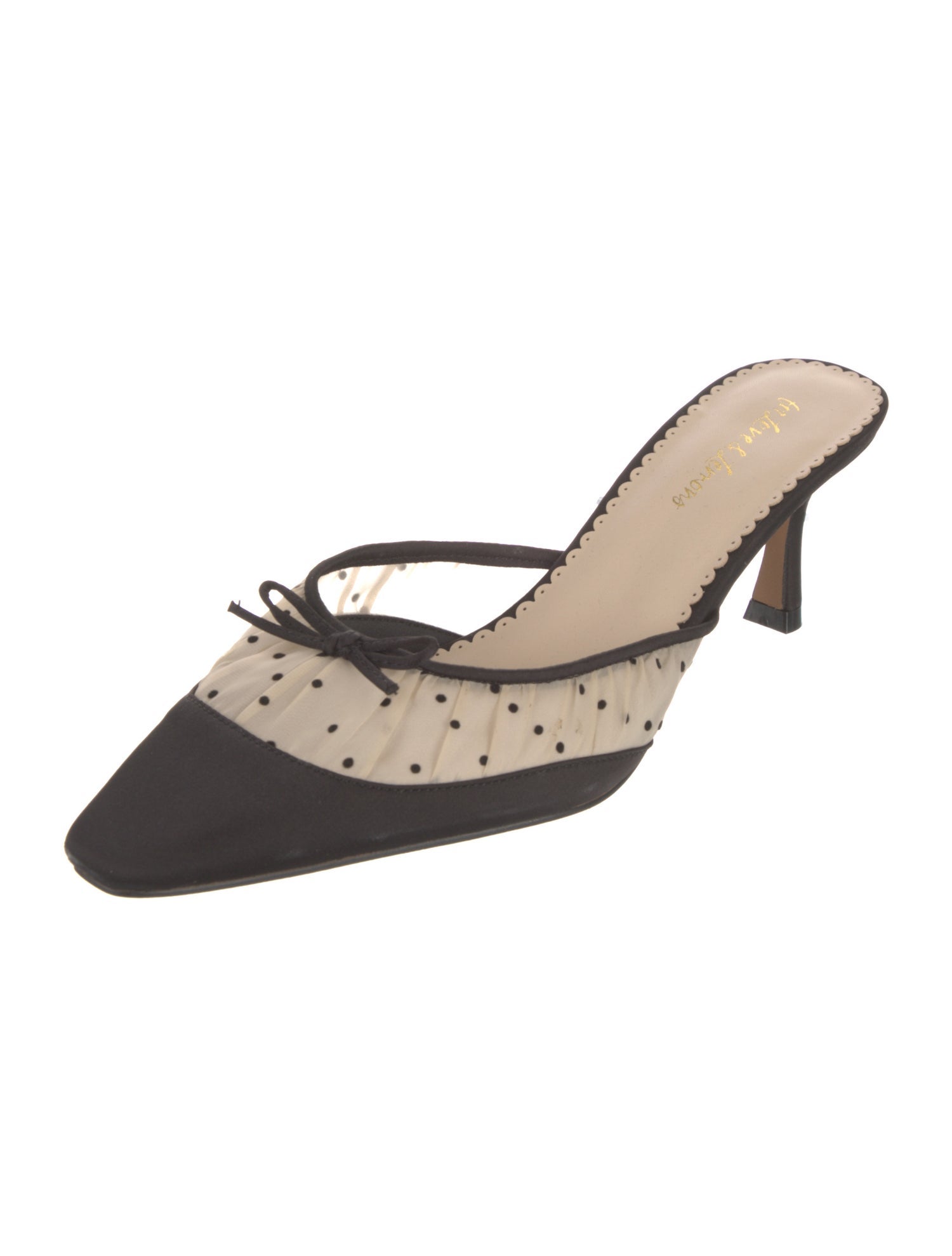 For Love & Lemons Satin Lace Pattern Mules