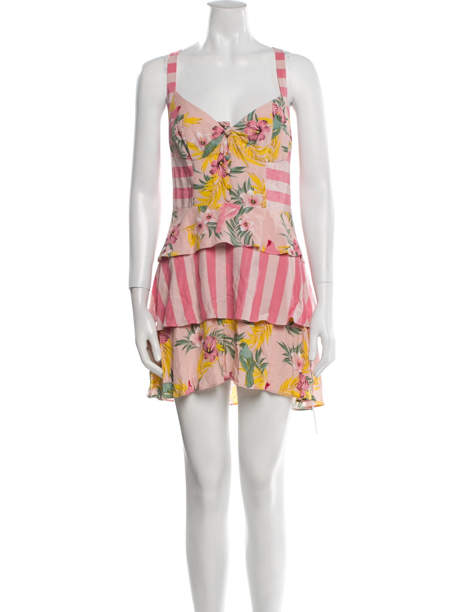 For Love & Lemons Floral Print Mini Dress