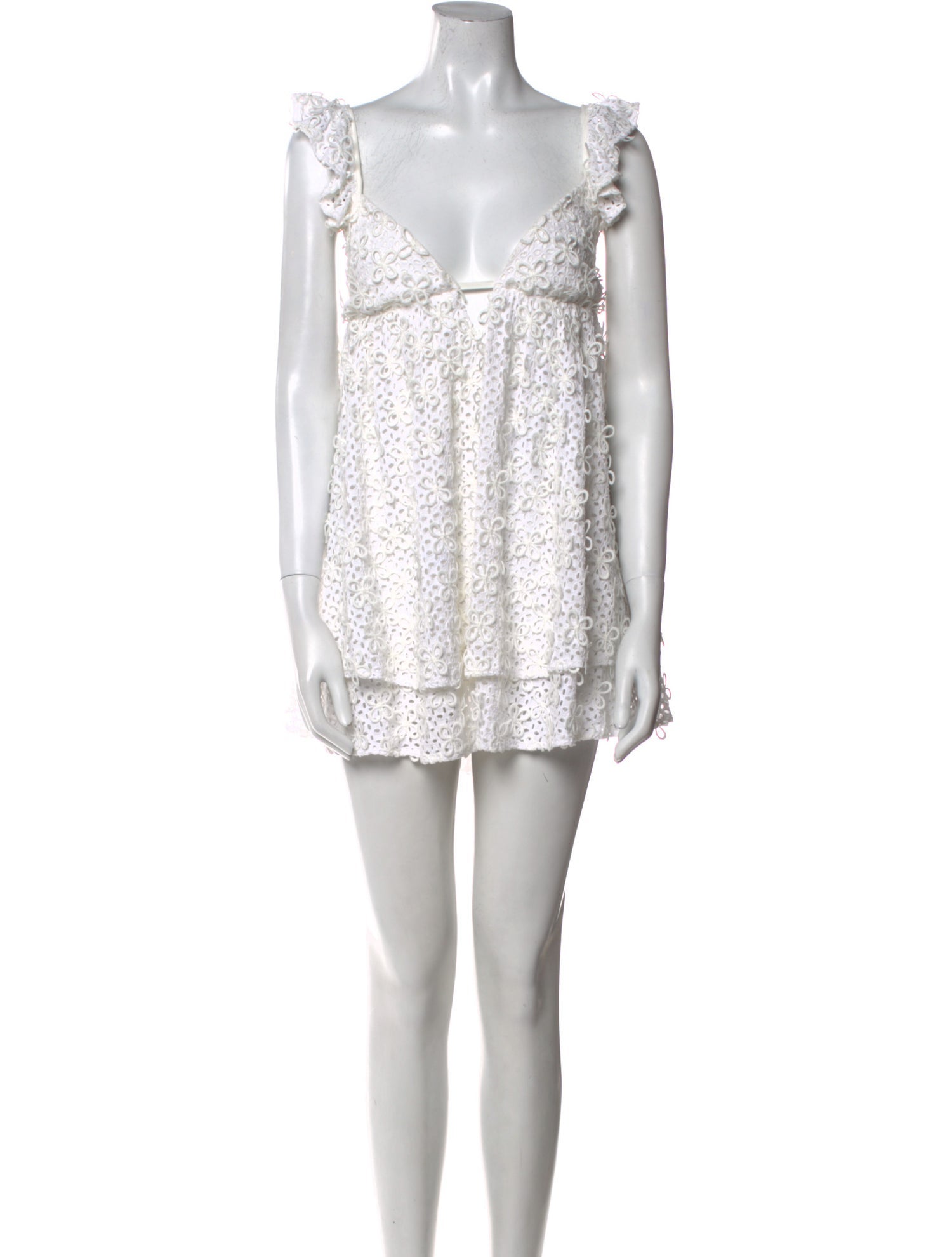For Love & Lemons V-Neck Mini Dress