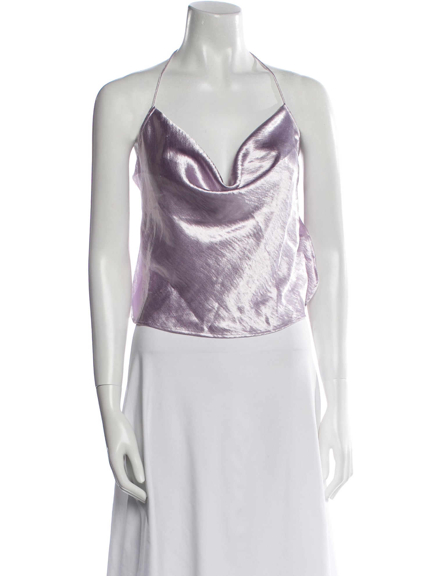 For Love & Lemons Cowl Neck Sleeveless Crop Top