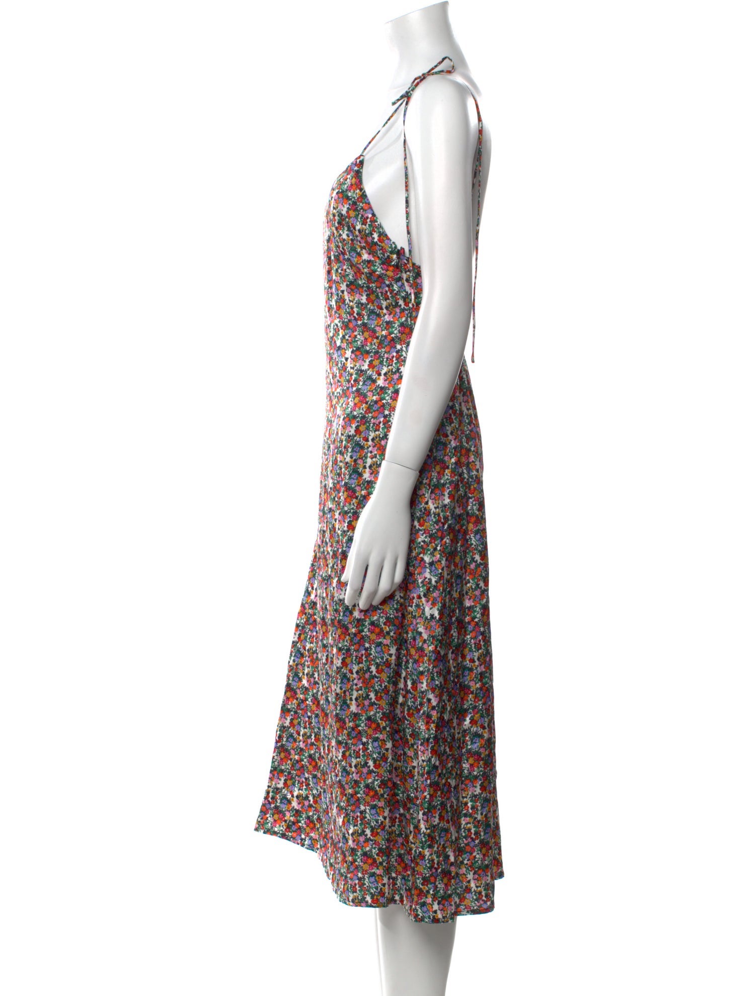 For Love & Lemons Floral Print Midi Length Dress