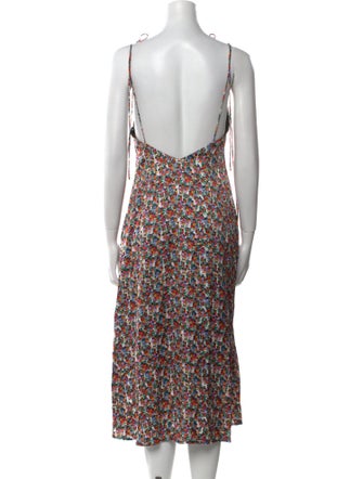 For Love & Lemons Floral Print Midi Length Dress