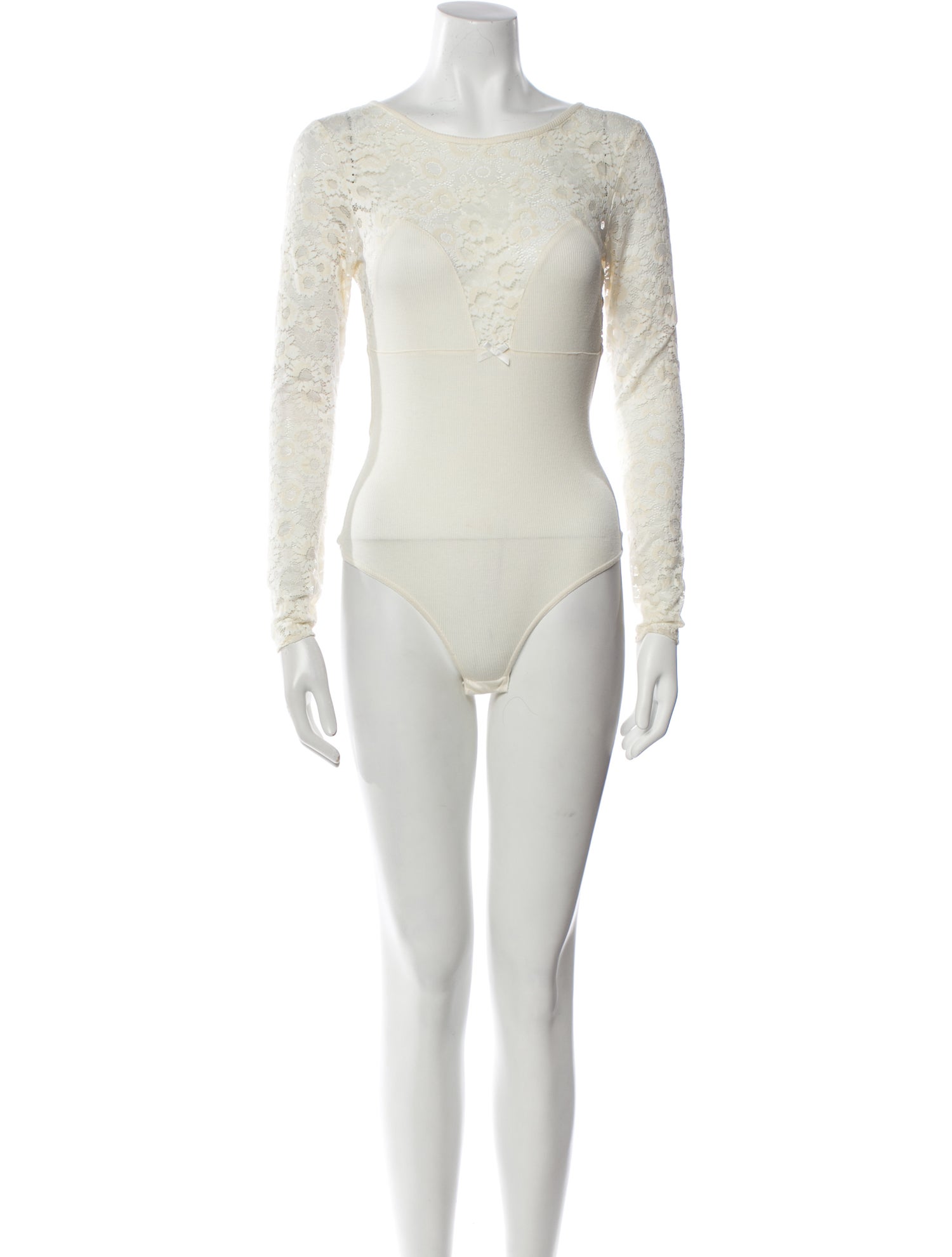 For Love & Lemons Crew Neck Long Sleeve Bodysuit