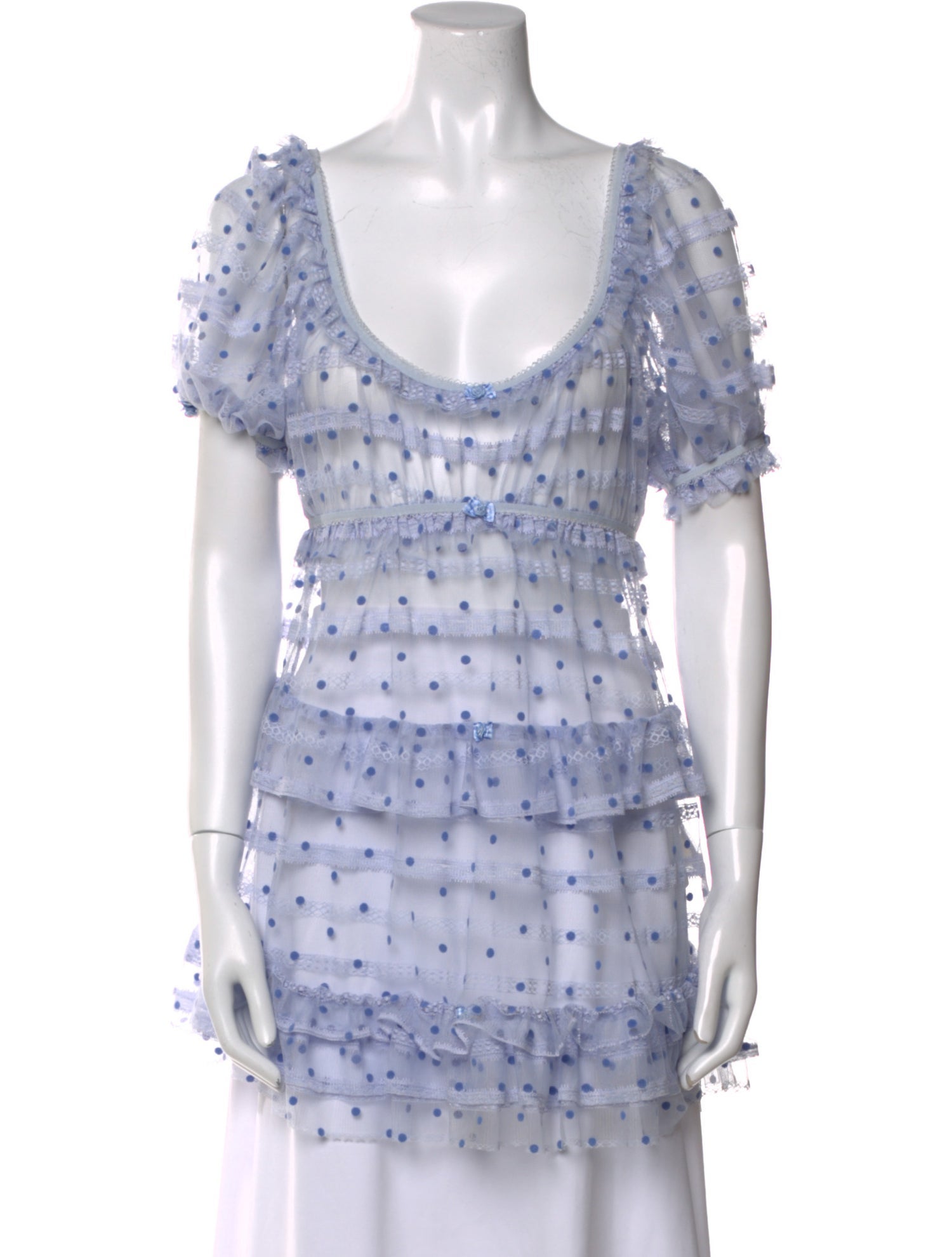 For Love & Lemons Polka Dot Print Scoop Neck Tunic