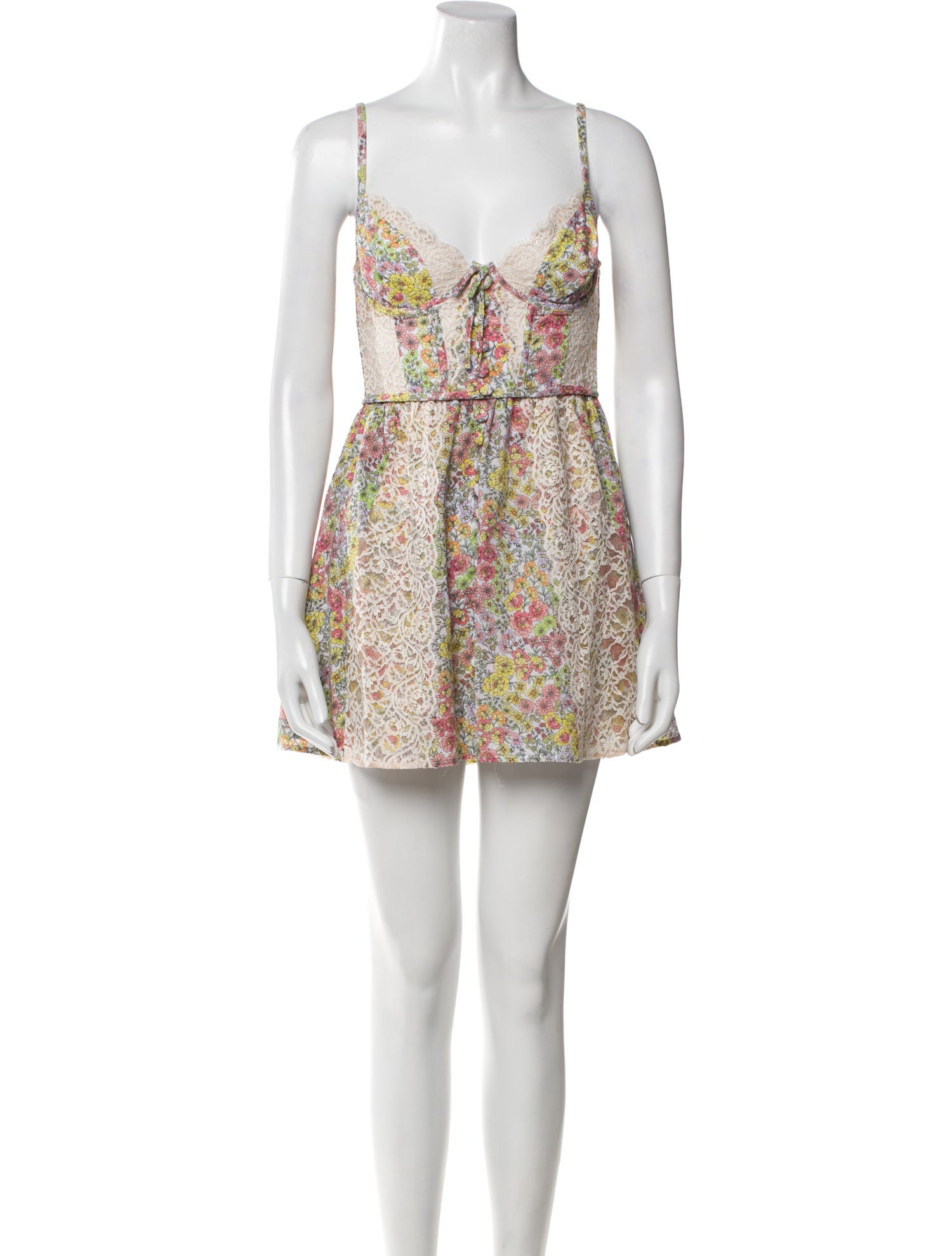 For Love & Lemons Floral Print Mini Dress