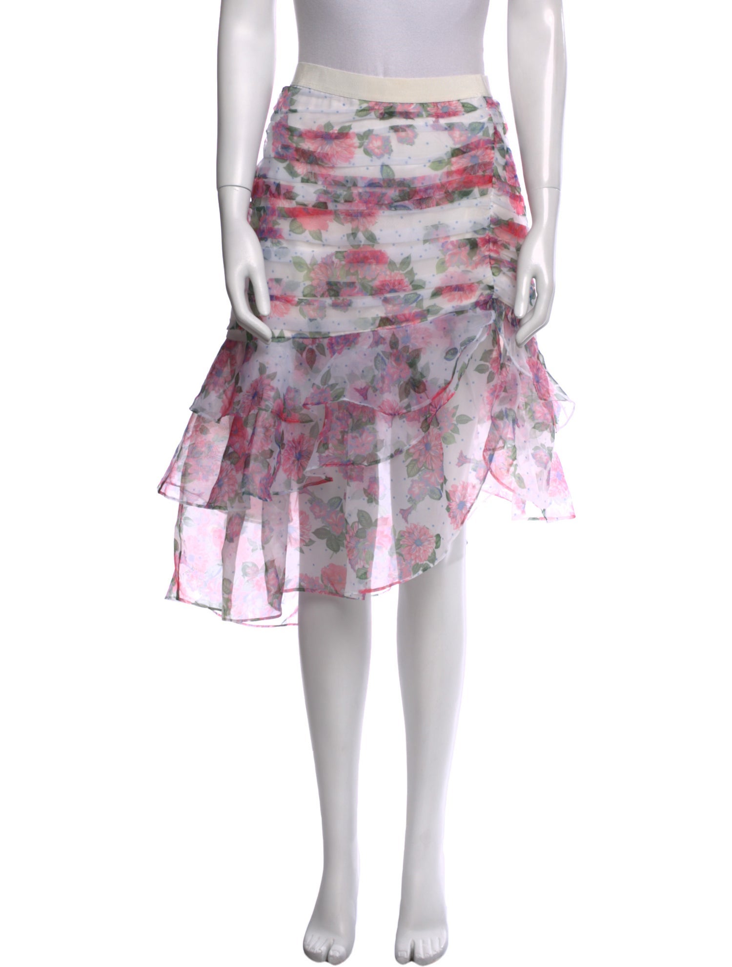 For Love & Lemons Printed Knee-Length Skirt