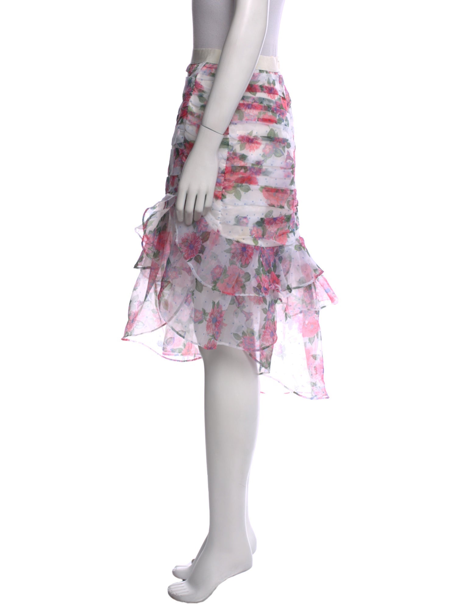 For Love & Lemons Printed Knee-Length Skirt