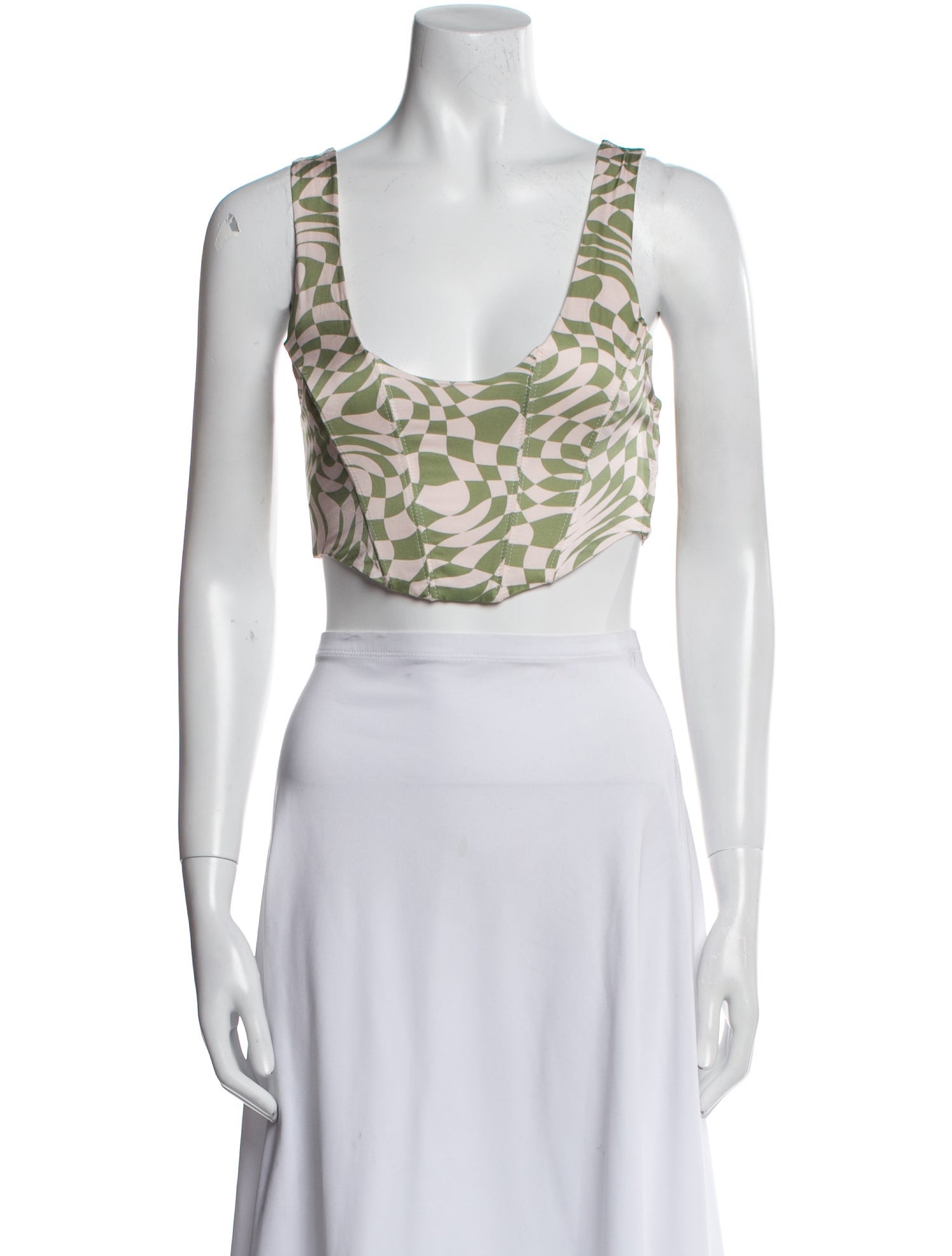 For Love & Lemons Animal Print Scoop Neck Crop Top