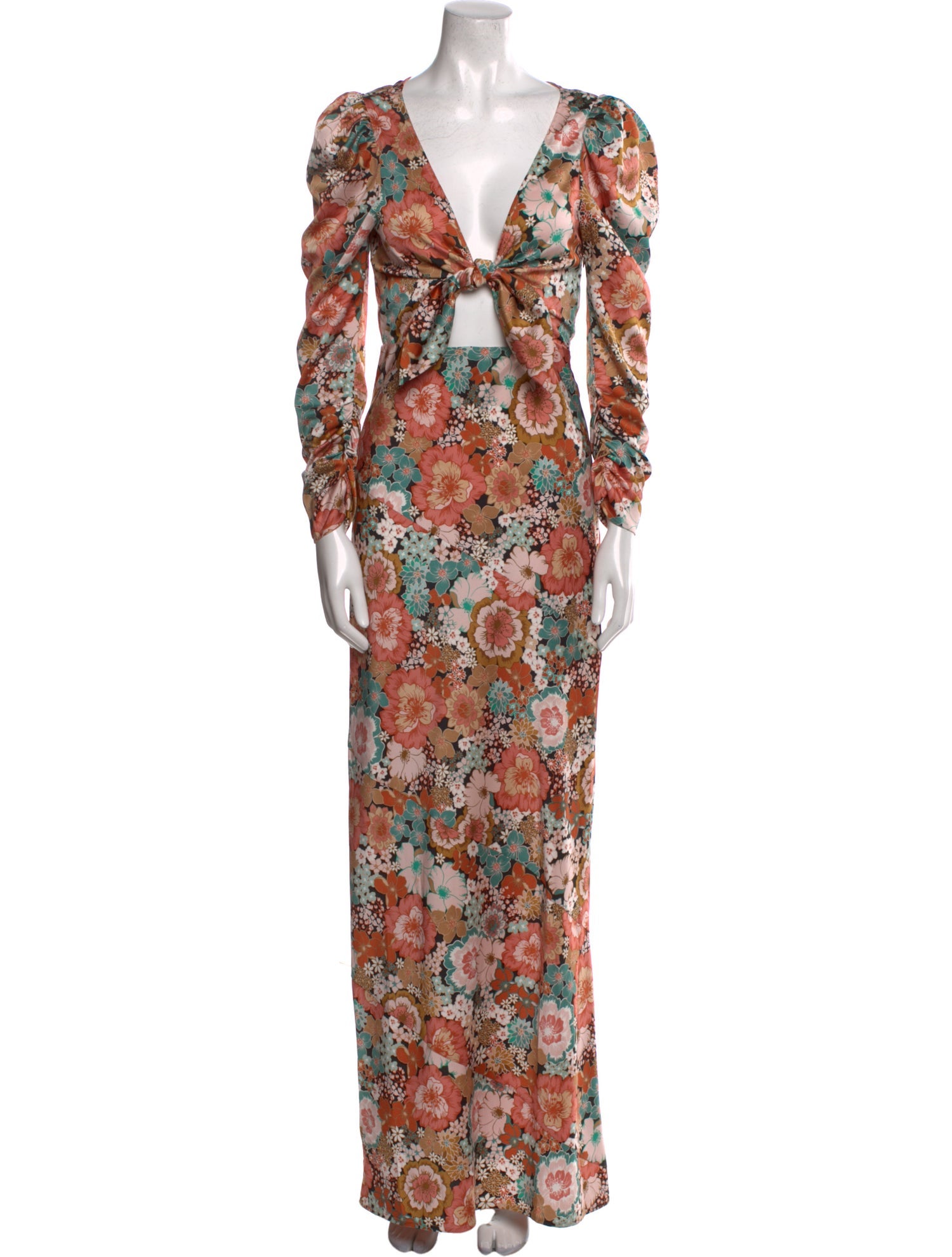 For Love & Lemons Floral Print Long Dress