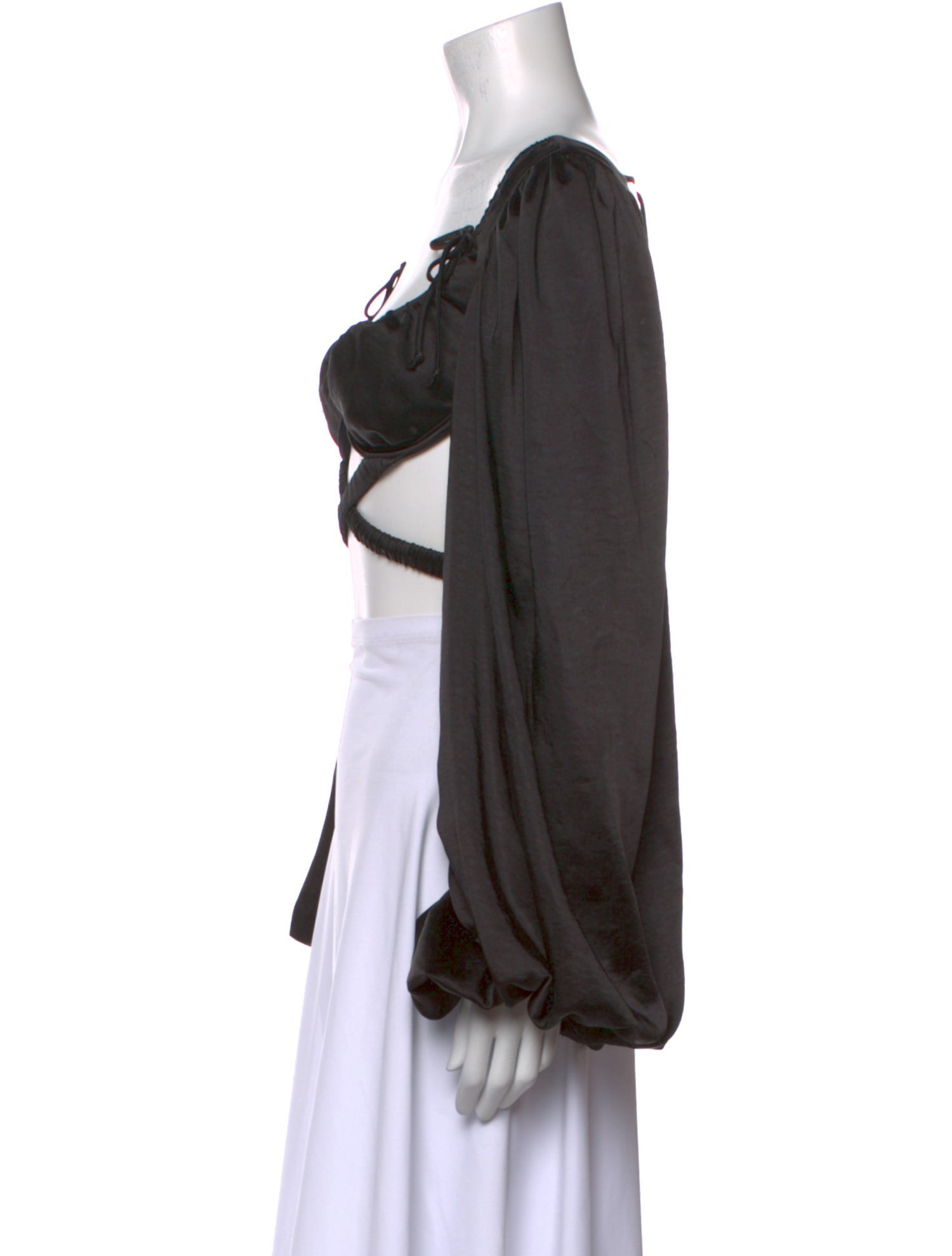 For Love & Lemons V-Neck Long Sleeve Crop Top