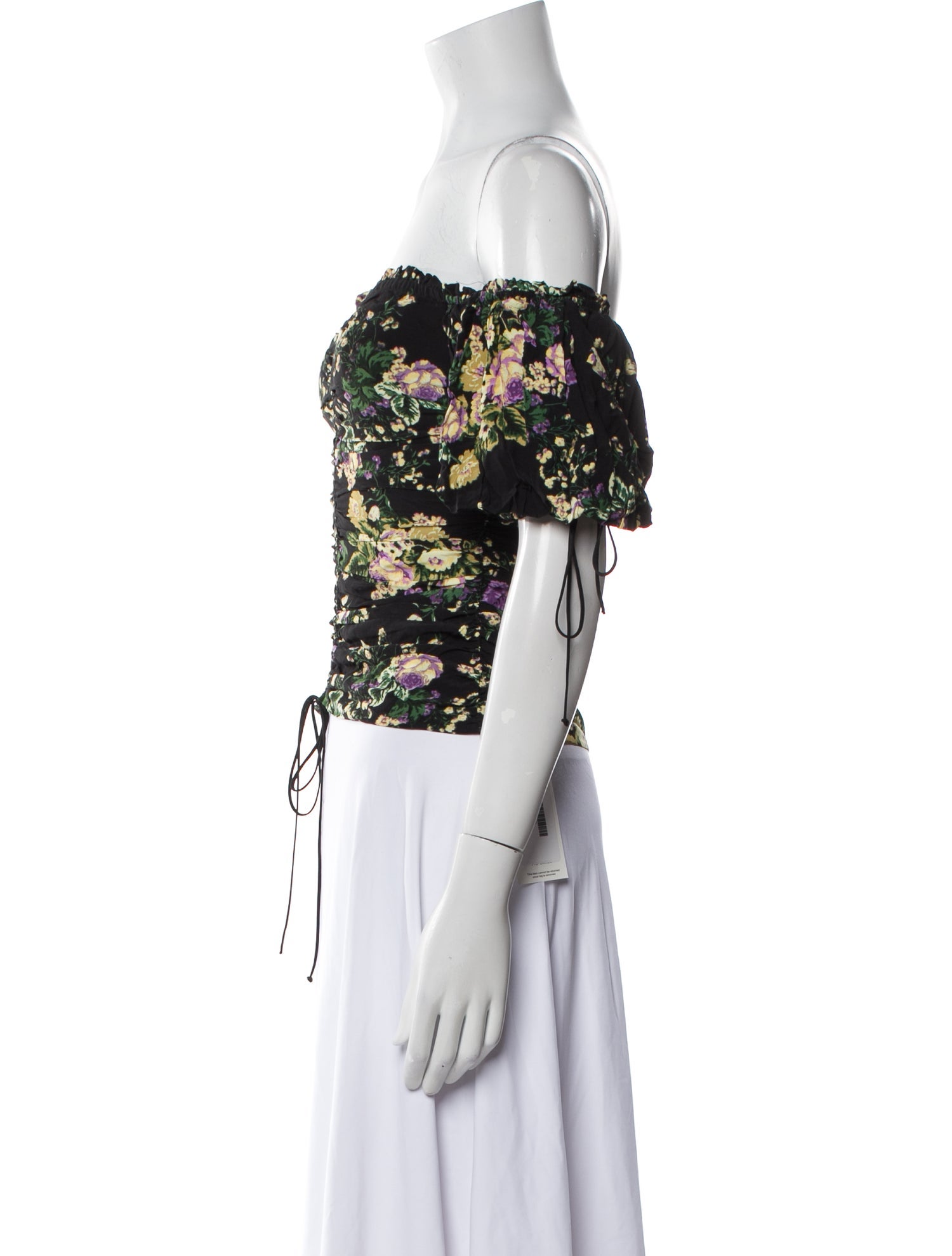 For Love & Lemons Floral Print Off-The-Shoulder Crop Top w/ Tags