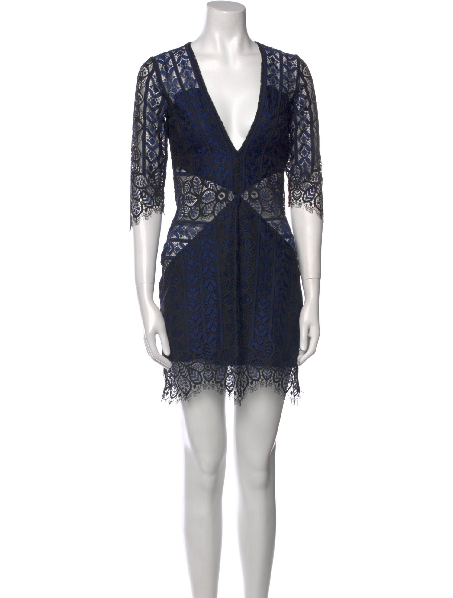 For Love & Lemons Lace Pattern Mini Dress