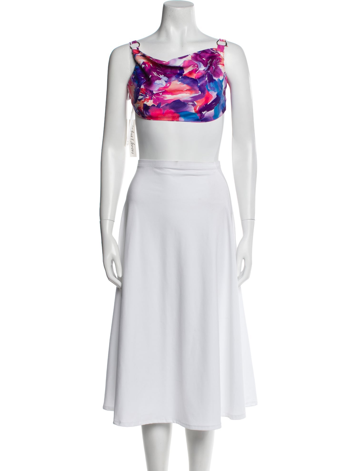 For Love & Lemons Cowl Neck Sleeveless Crop Top