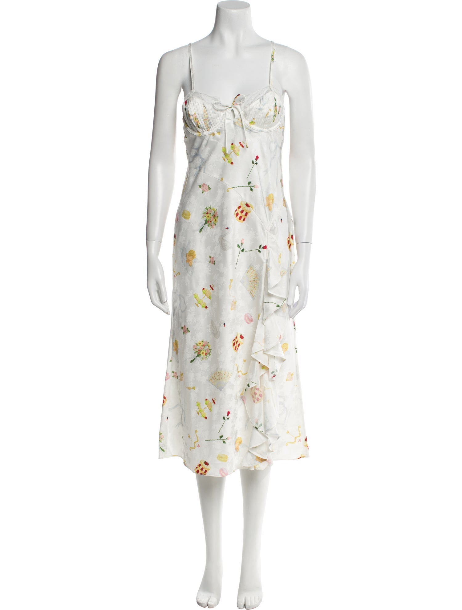 For Love & Lemons Floral Print Midi Length Dress