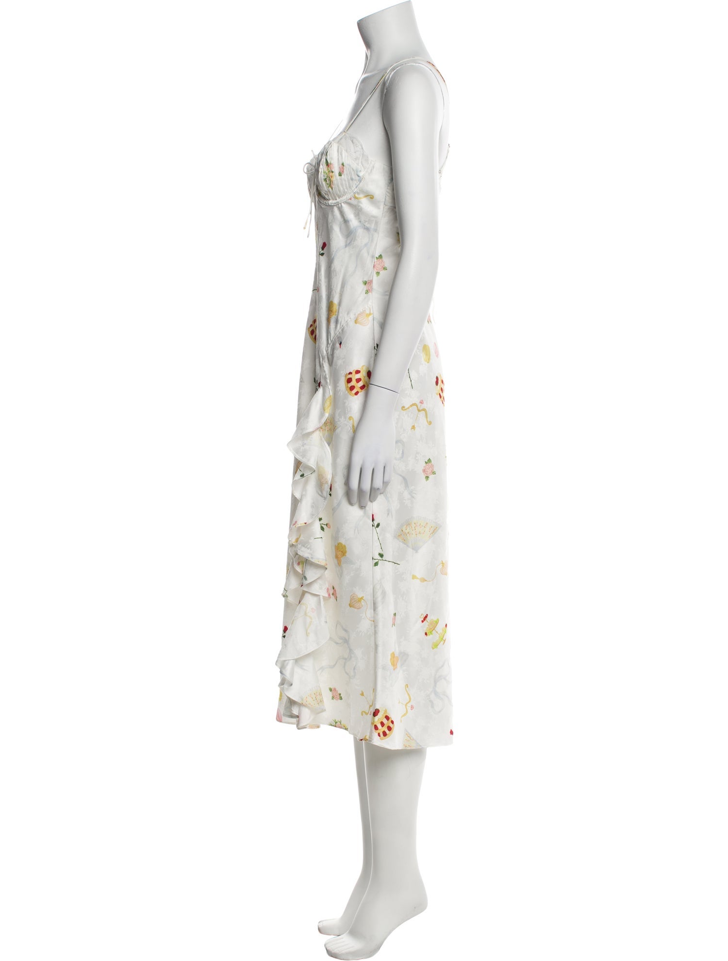 For Love & Lemons Floral Print Midi Length Dress