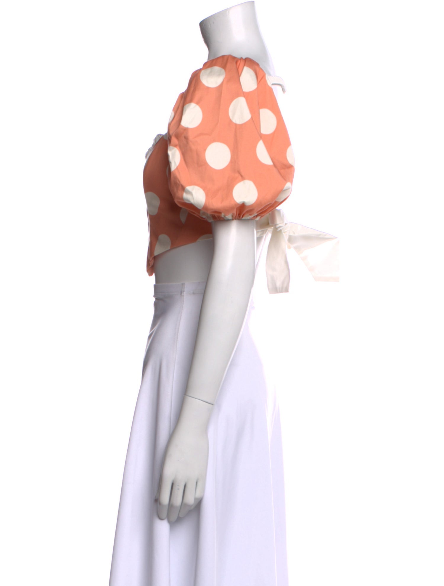 For Love & Lemons Polka Dot Print Square Neckline Crop Top