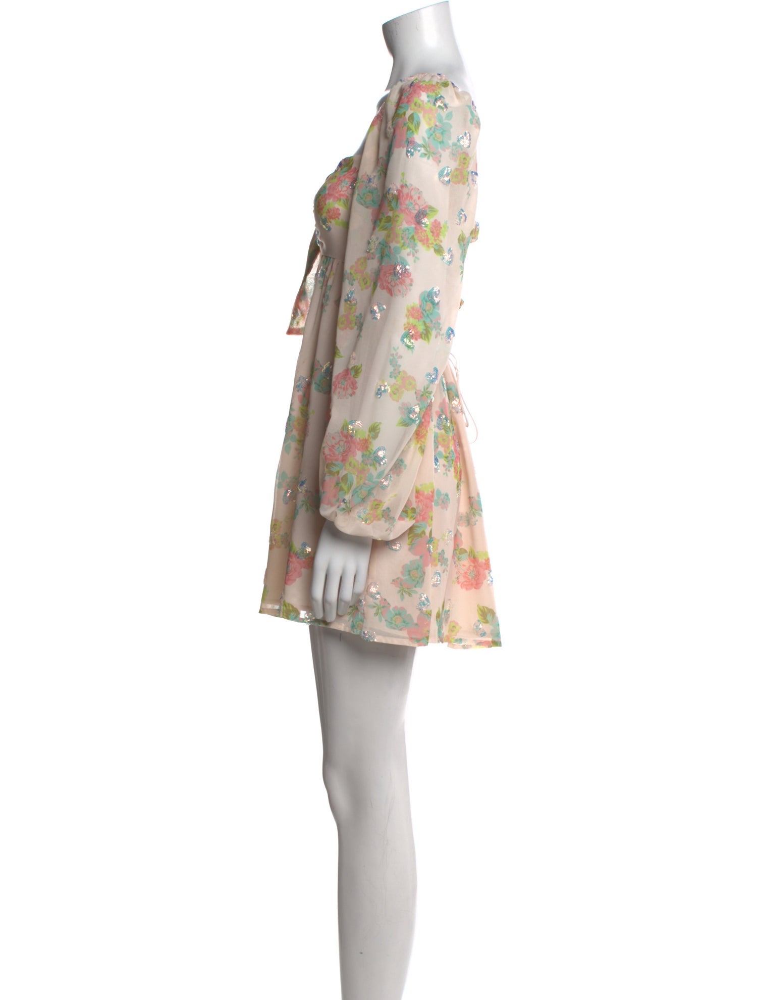 For Love & Lemons Floral Print Mini Dress