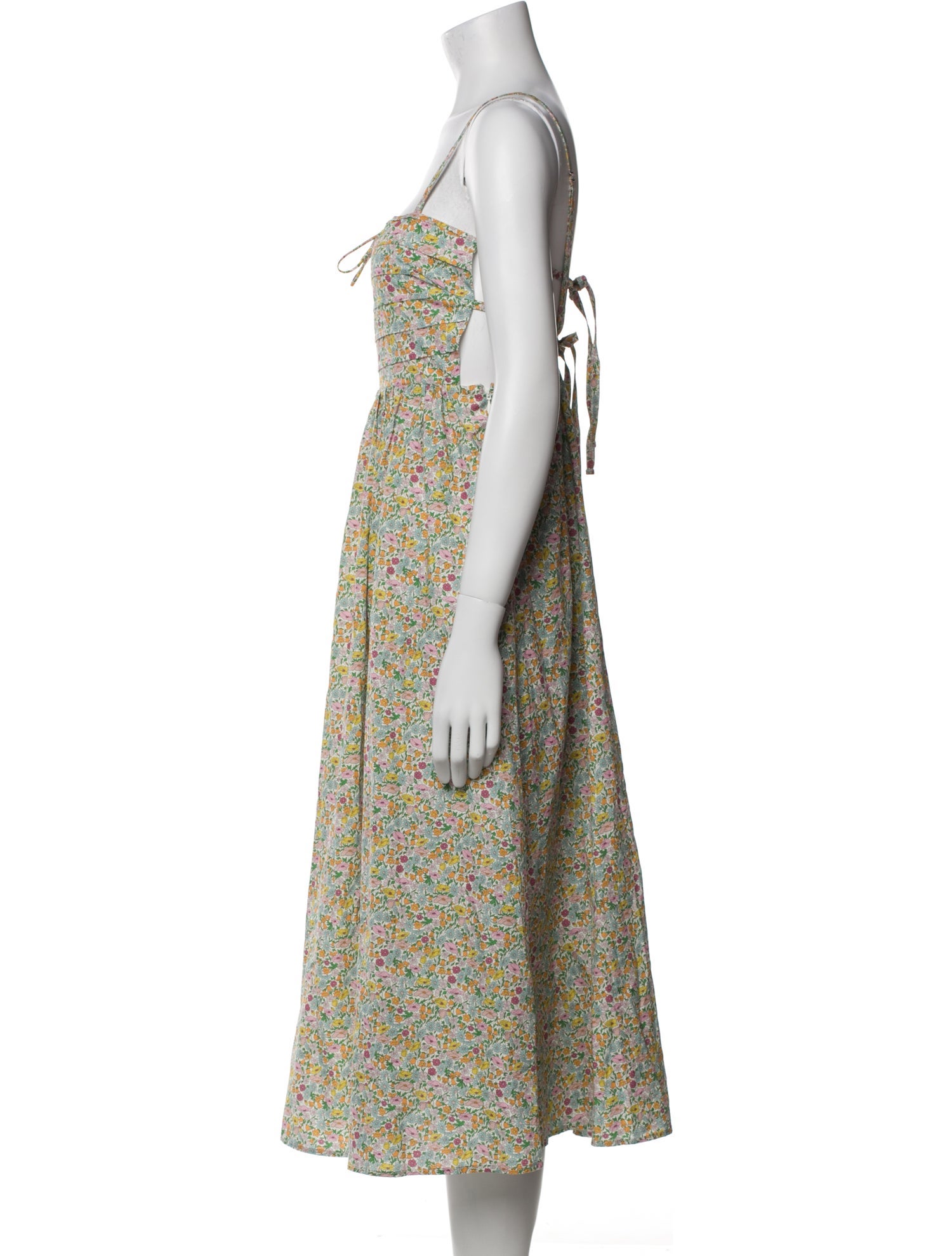 For Love & Lemons Floral Print Midi Length Dress