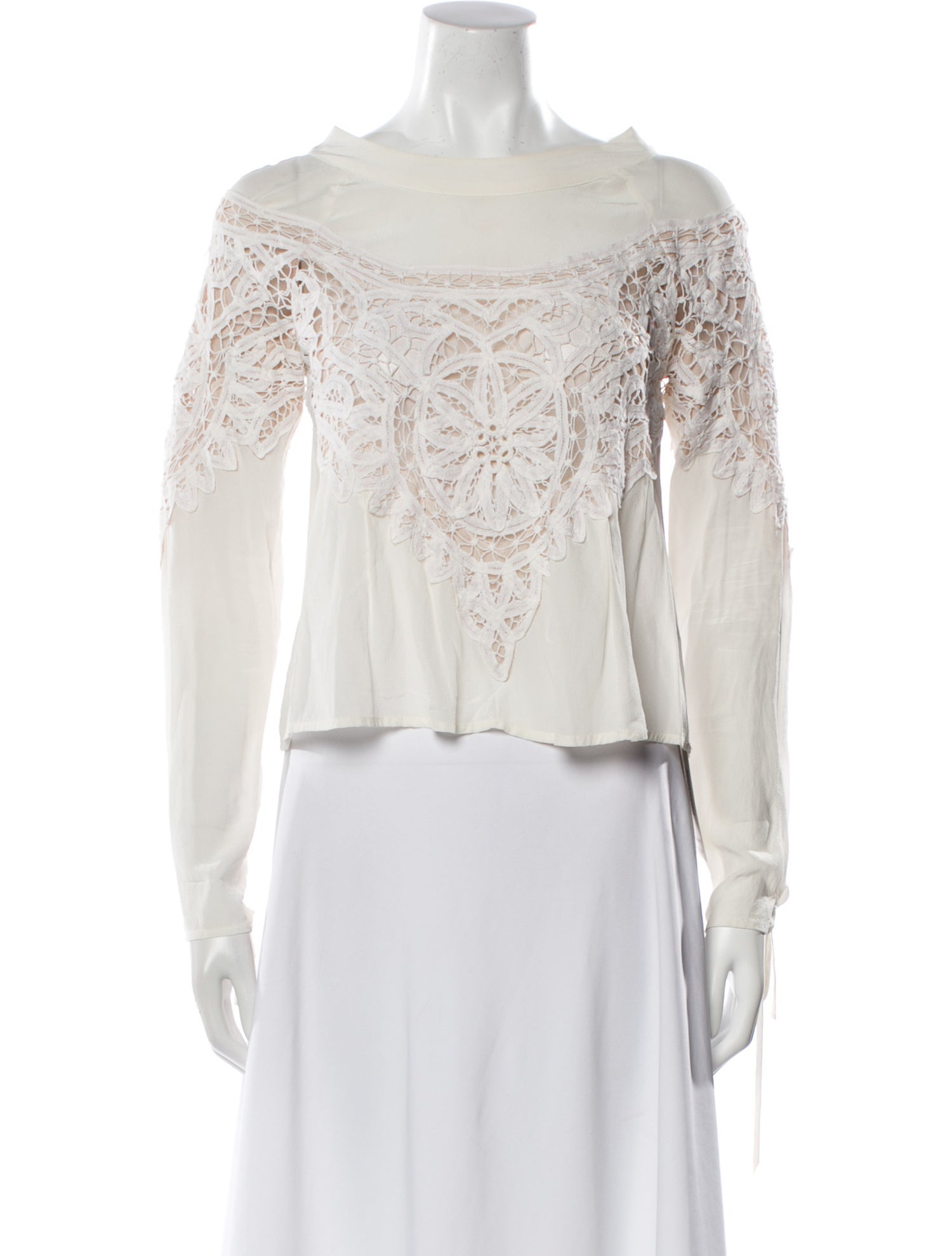 For Love & Lemons Silk Bateau Neckline Crop Top