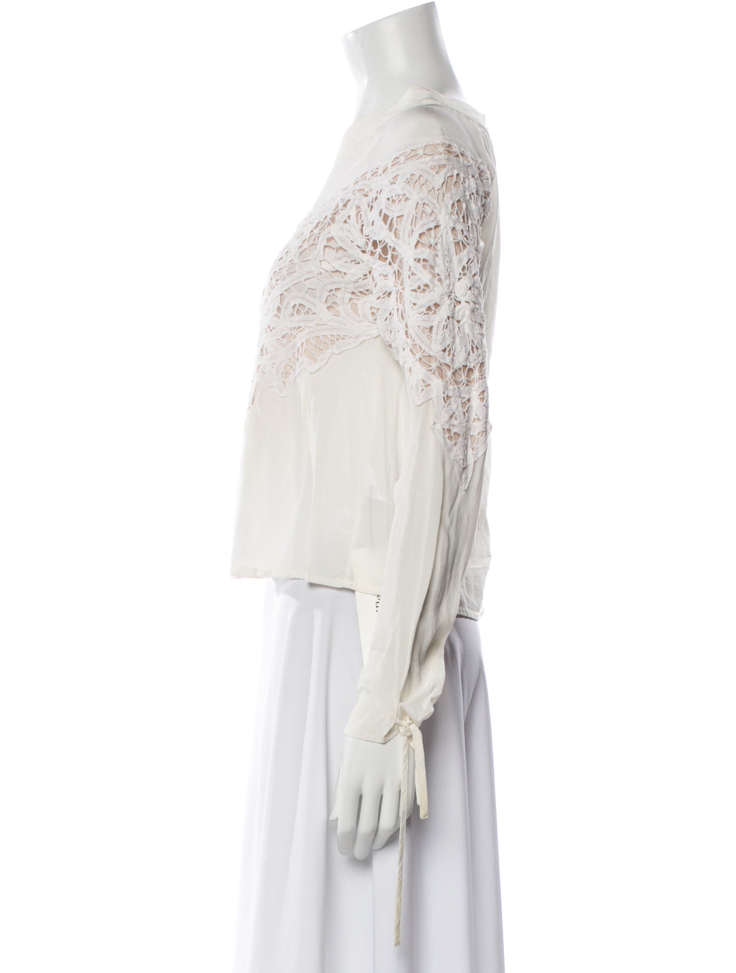 For Love & Lemons Silk Bateau Neckline Crop Top