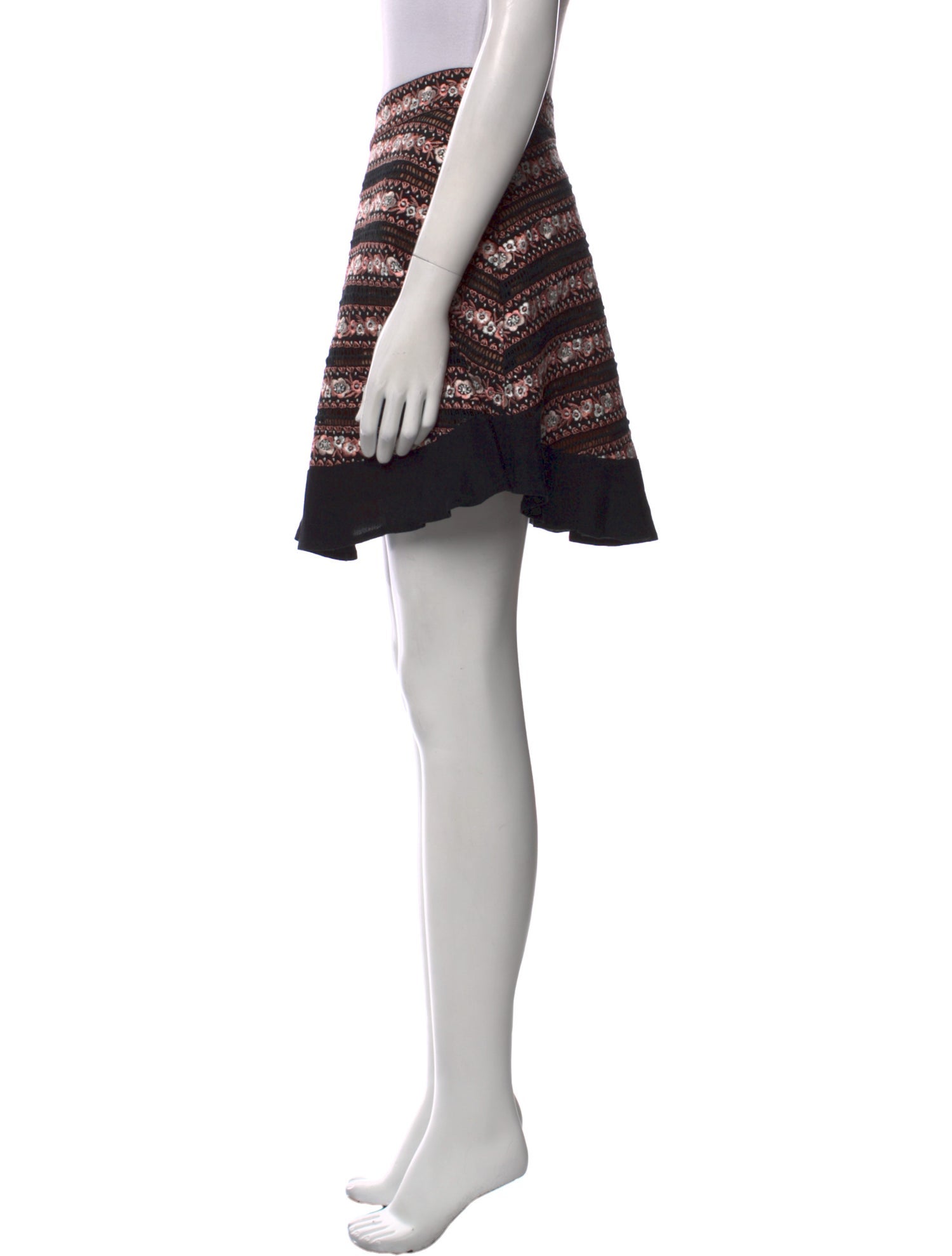 For Love & Lemons Floral Print Mini Skirt