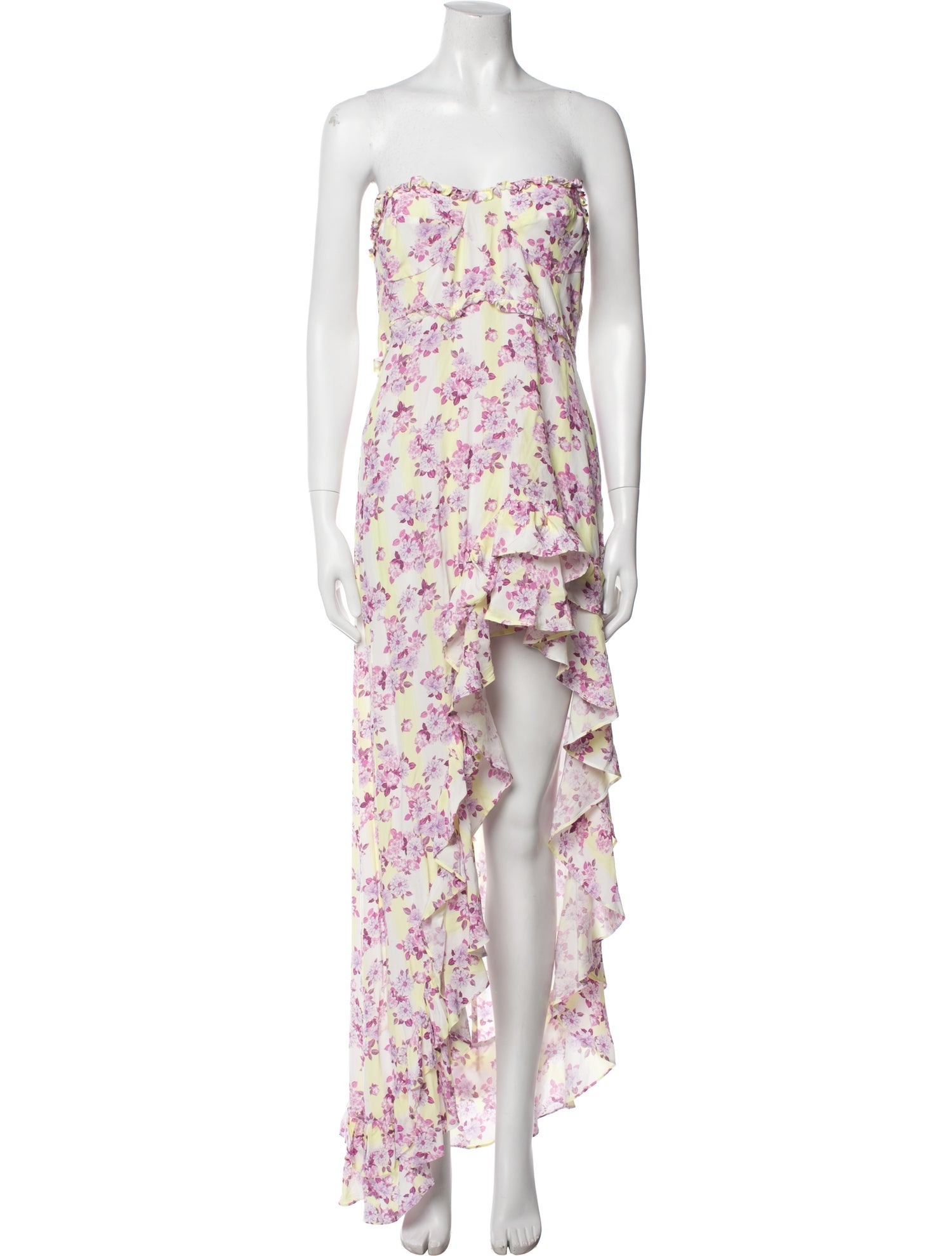 For Love & Lemons Floral Print Midi Length Dress