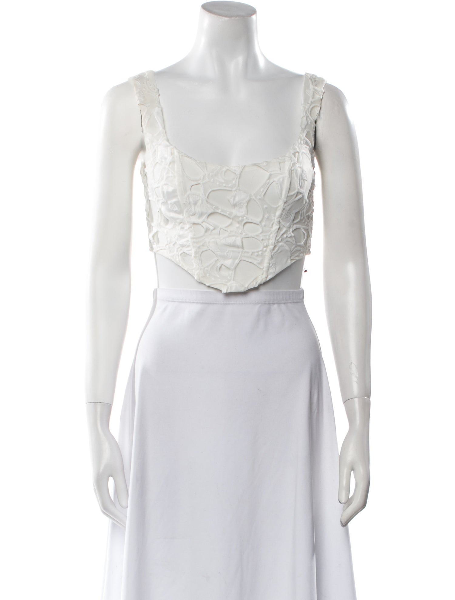 For Love & Lemons Square Neckline Sleeveless Crop Top