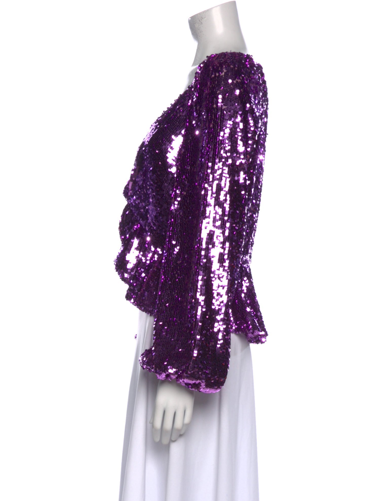 For Love & Lemons V-Neck Long Sleeve Crop Top