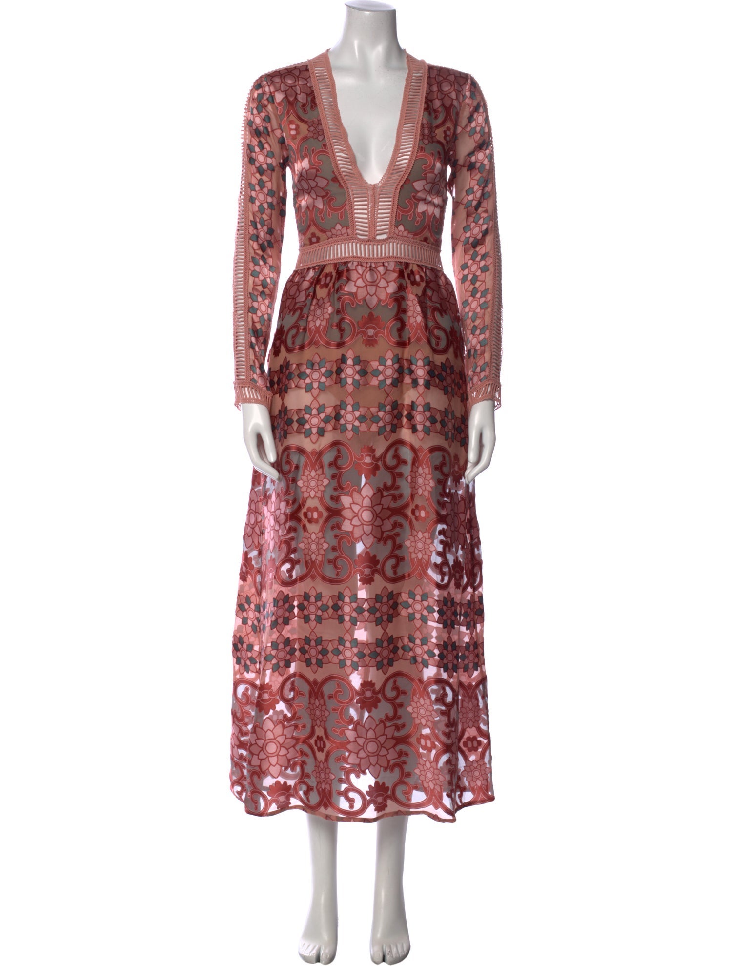 For Love & Lemons Printed Long Dress